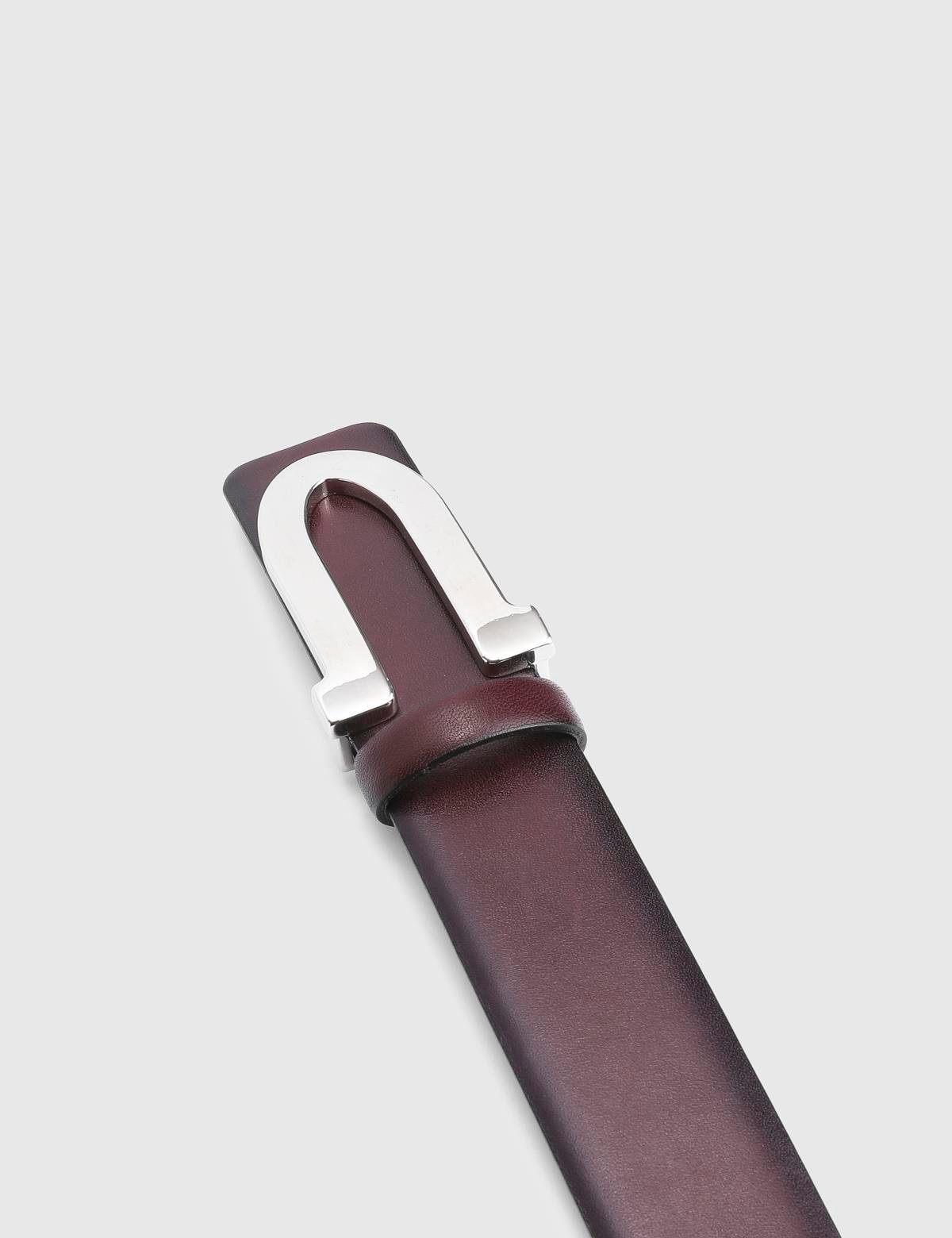 Tale Burgundy Black Aniline Leather Men's Belt