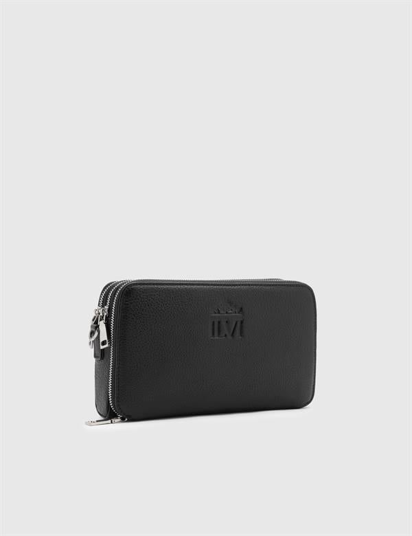 Teo Black Leather Men's Handbag