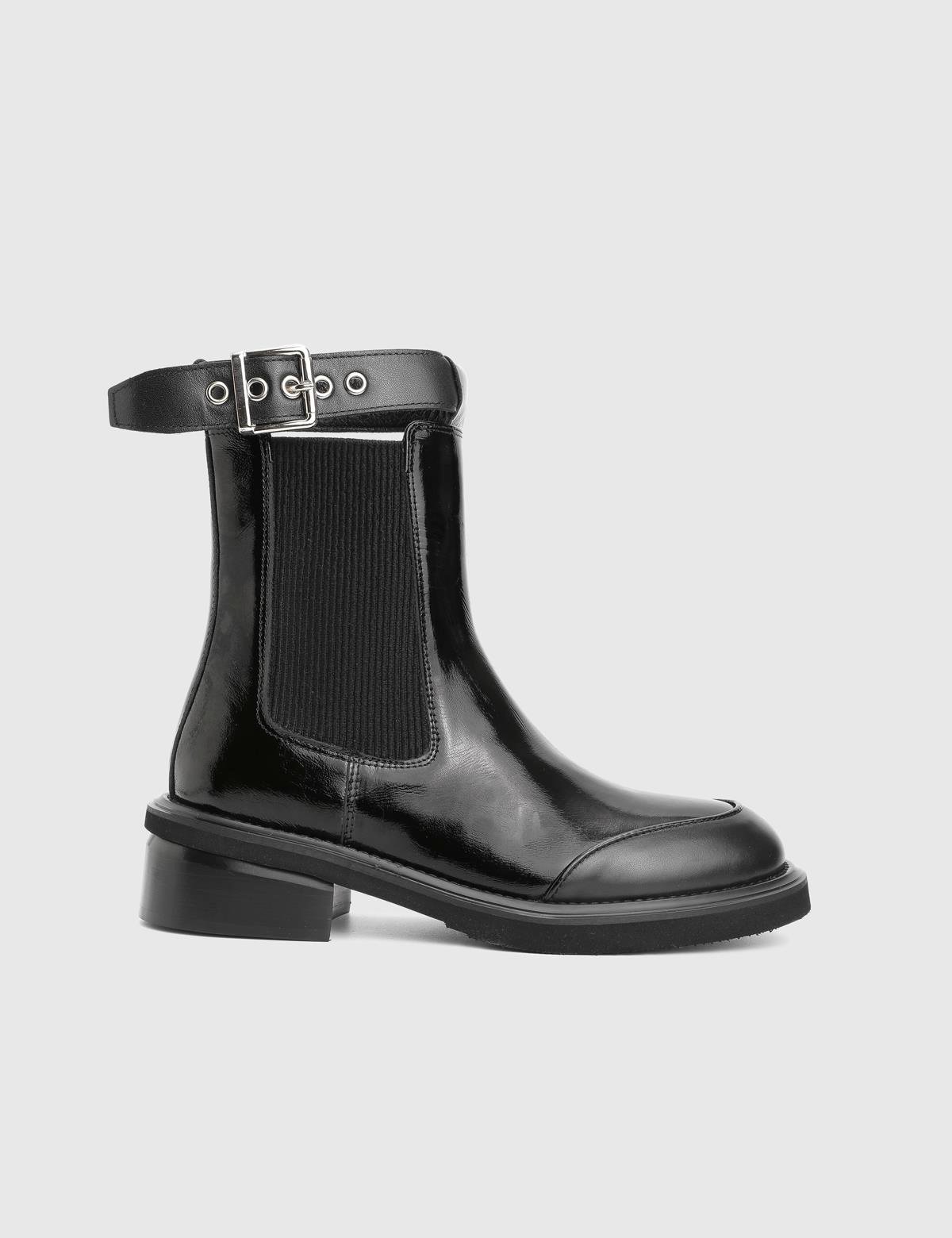 Terro Black Patent Leather Women's Boot