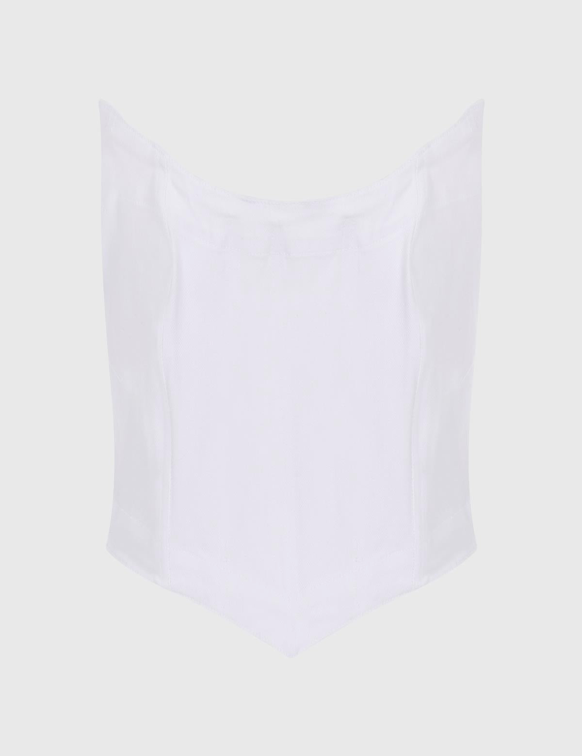 Tiber White Women's Denim Corset