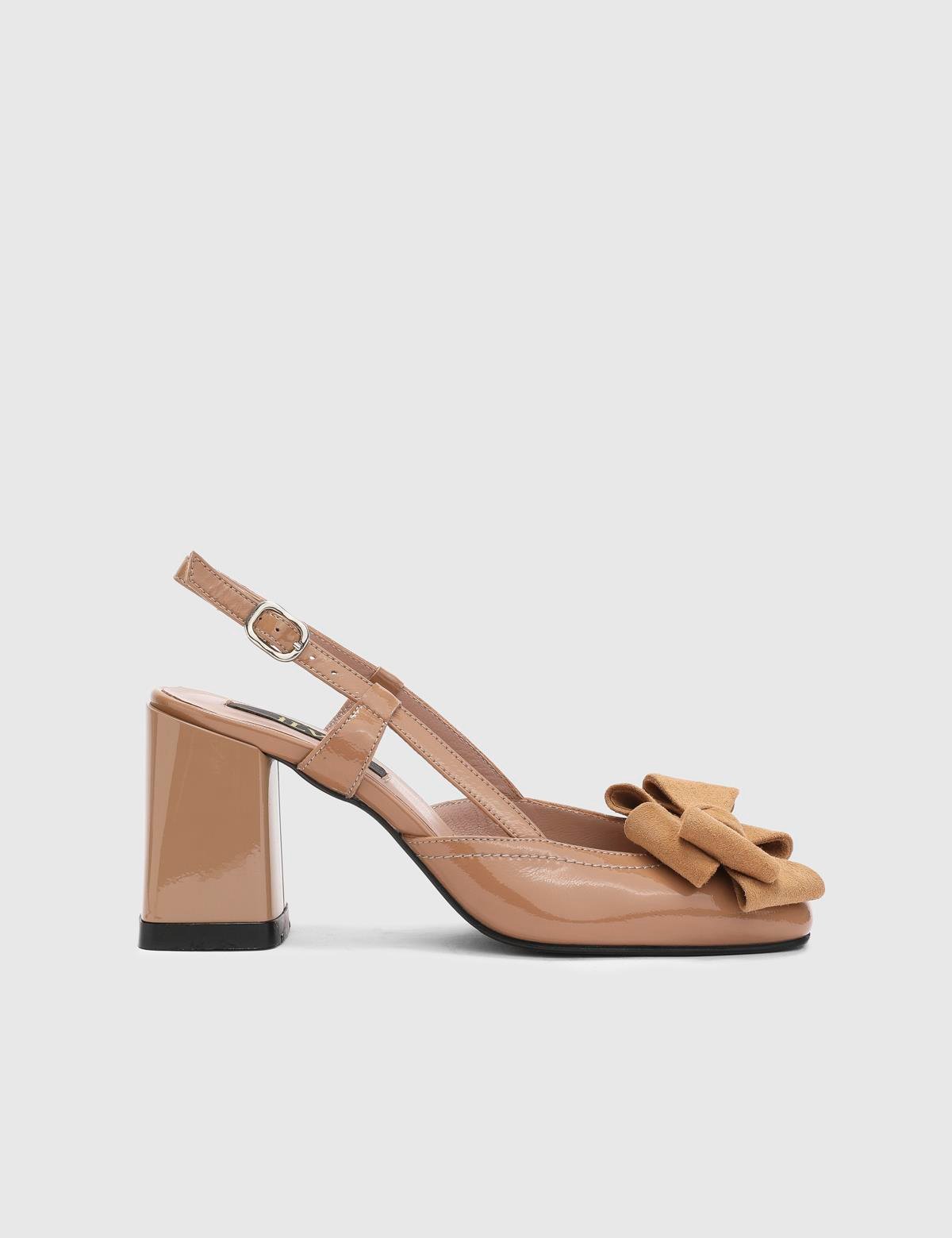 Tijana Saddle Brown Patent Leather Women's Heeled Sandal