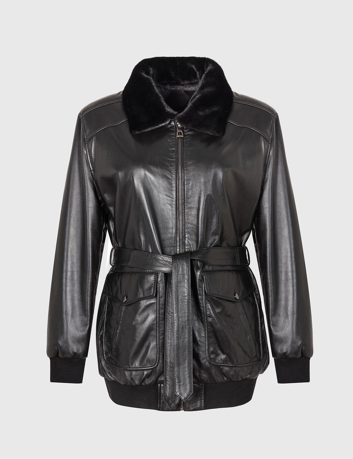 Treysi Black Women's Leather Jacket