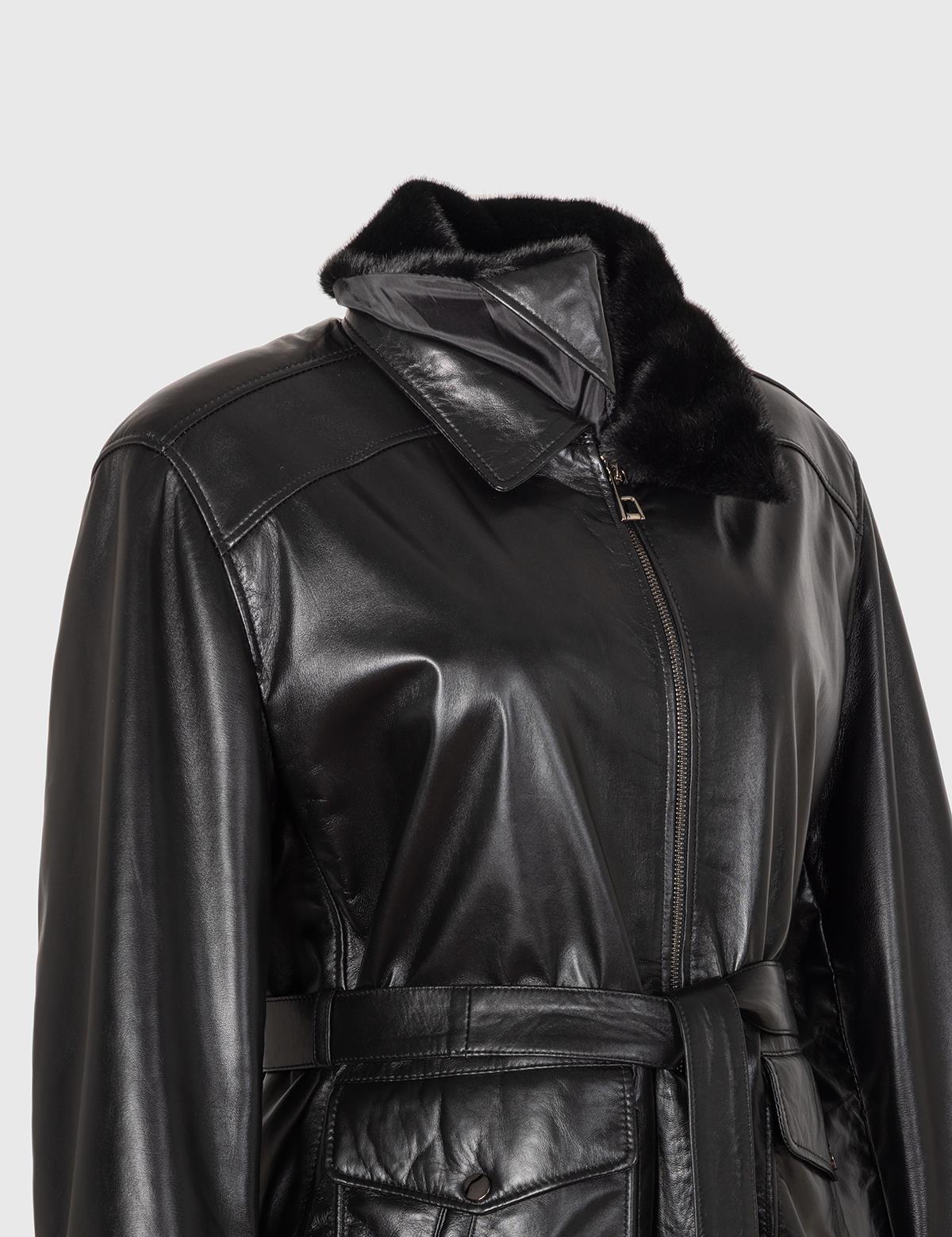 Treysi Black Women's Leather Jacket