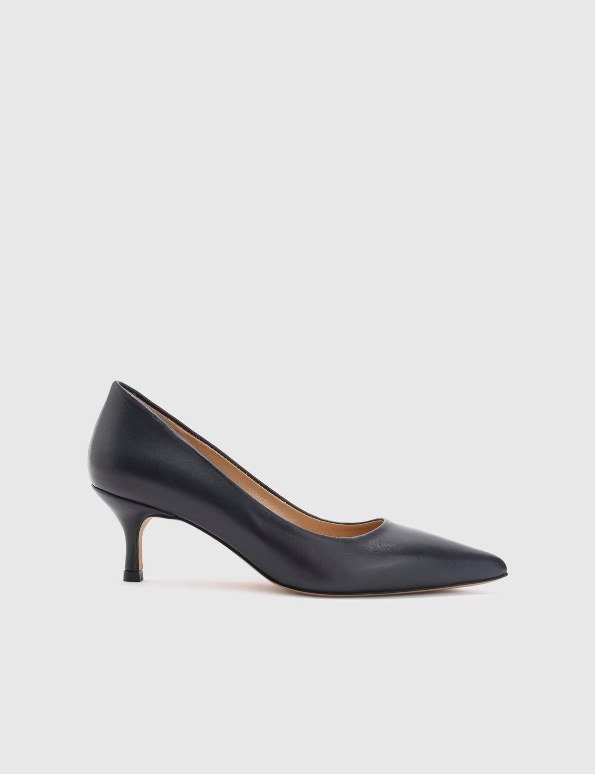 Tromso Navy Blue Leather Women's Pump