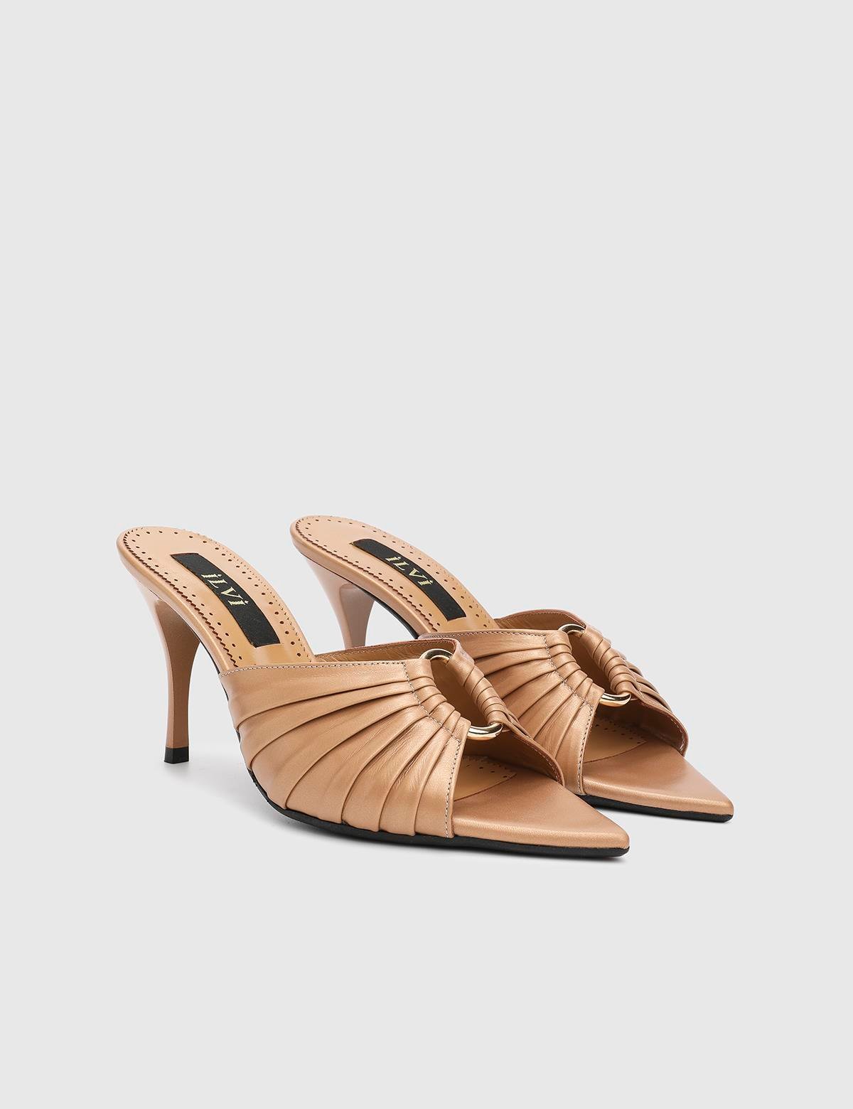 Turlock Bronze Leather Women's Heeled Slide