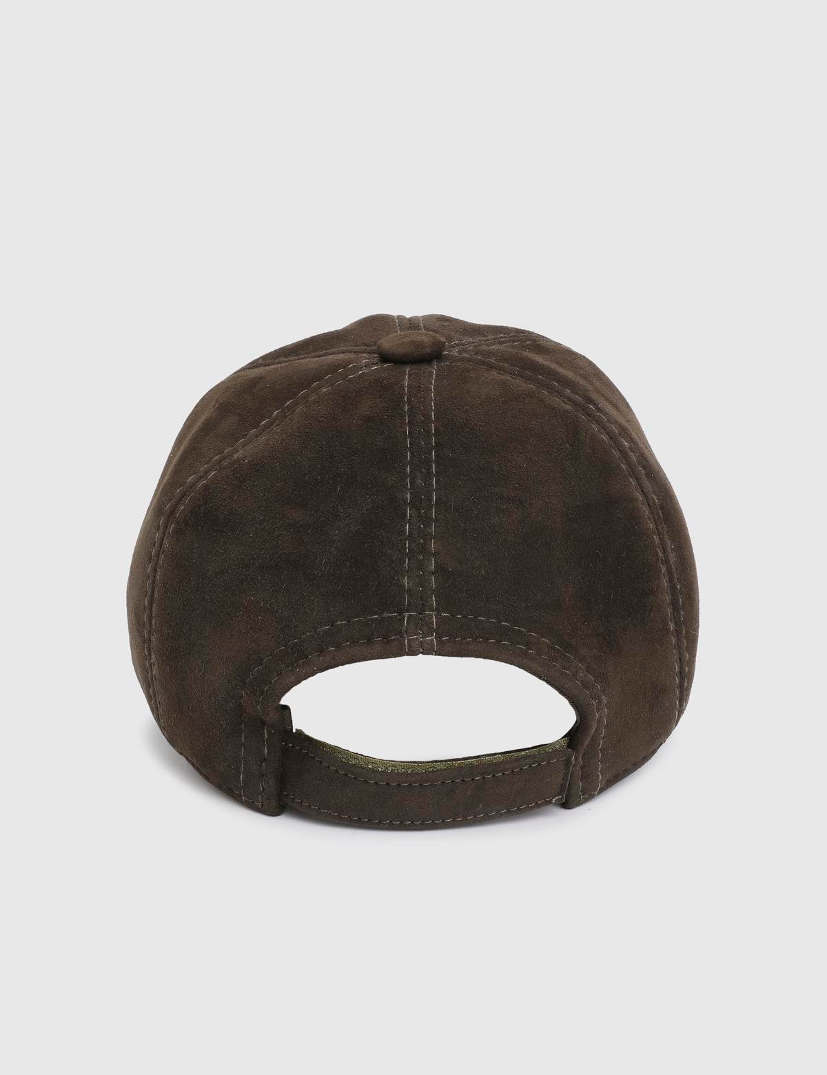 Valguri Khaki Unisex Suede Leather Cap