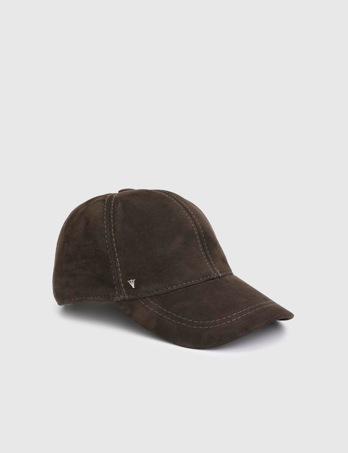 Valguri Khaki Unisex Suede Leather Cap