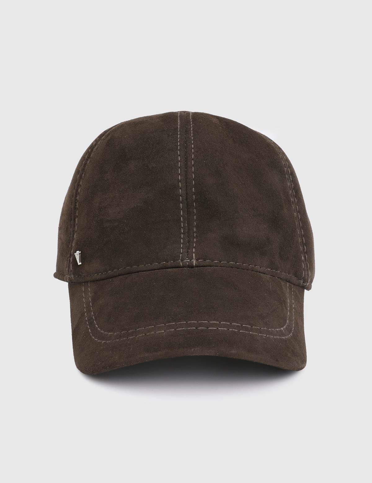 Valguri Khaki Unisex Suede Leather Cap