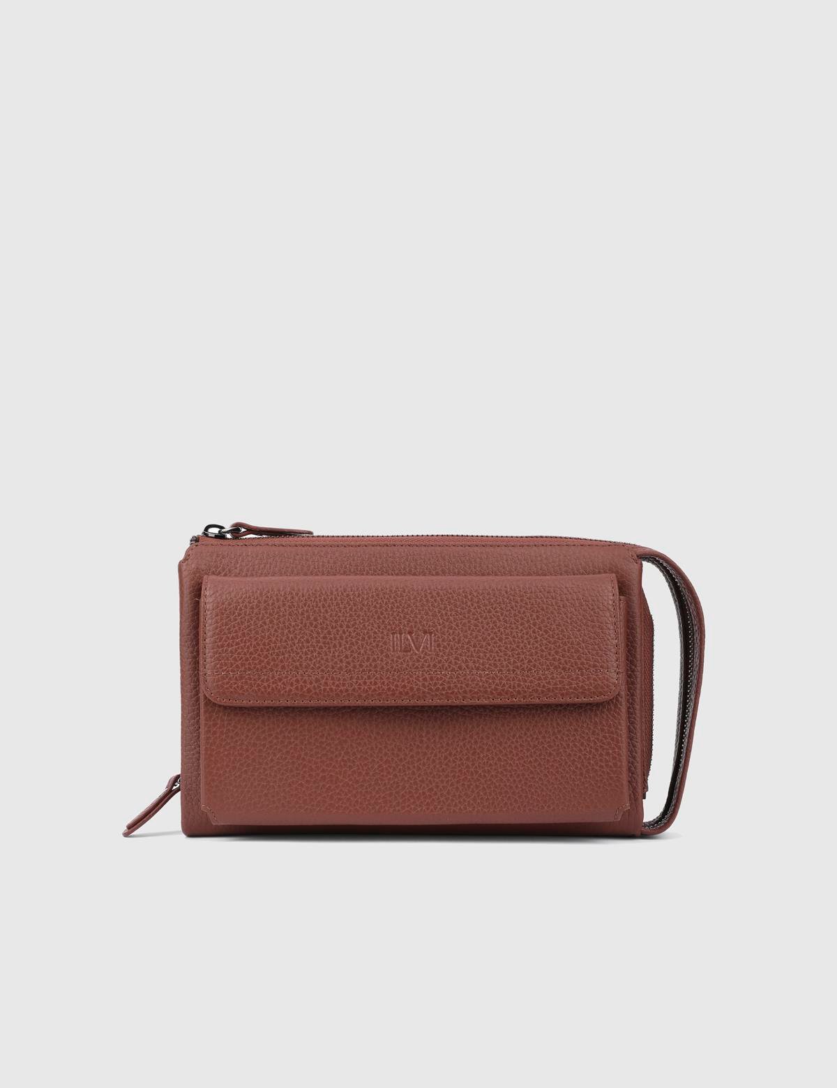 Vallejo Saddle Brown Floater Leather Men's Handbag