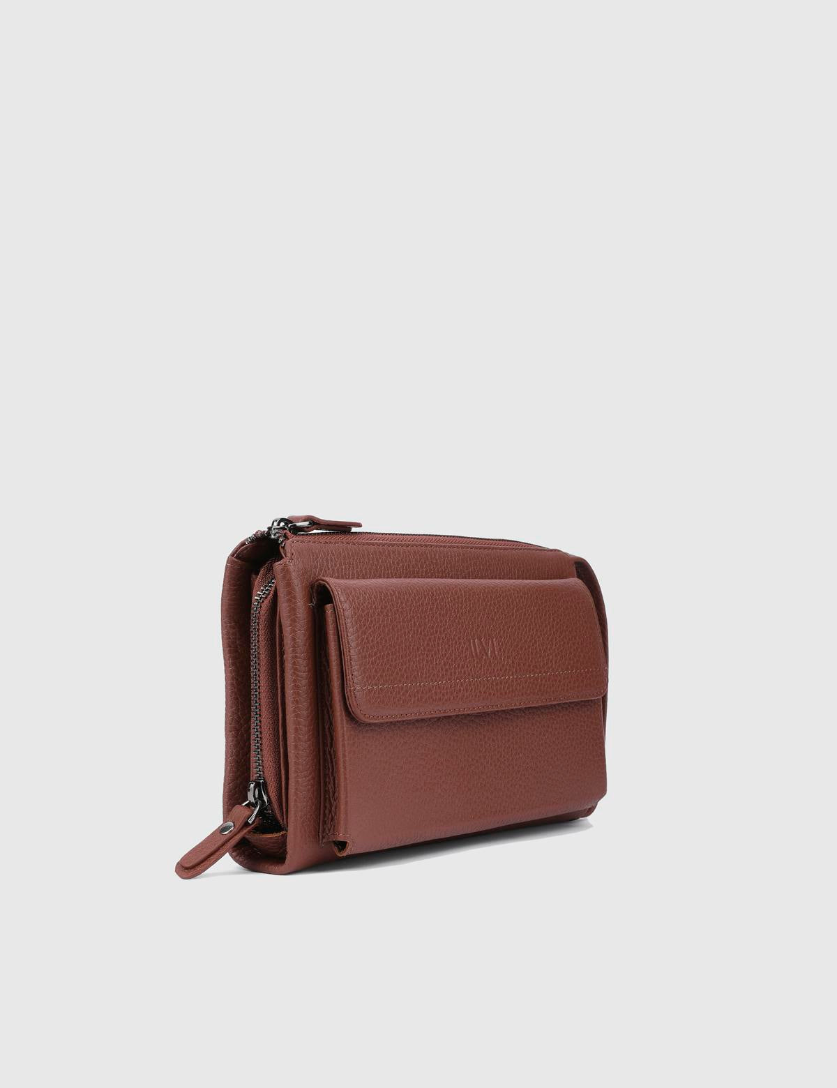 Vallejo Saddle Brown Floater Leather Men's Handbag