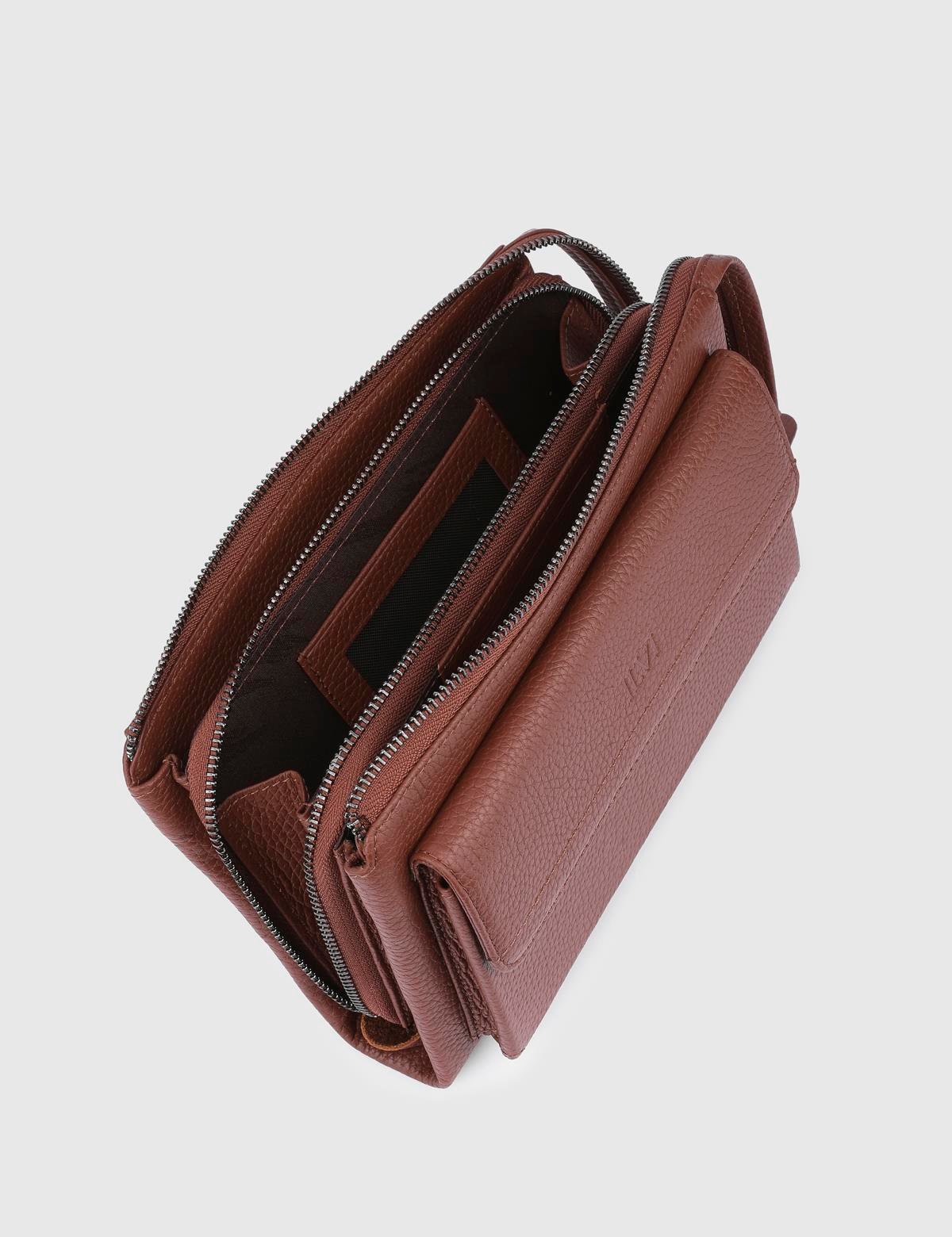 Vallejo Saddle Brown Floater Leather Men's Handbag