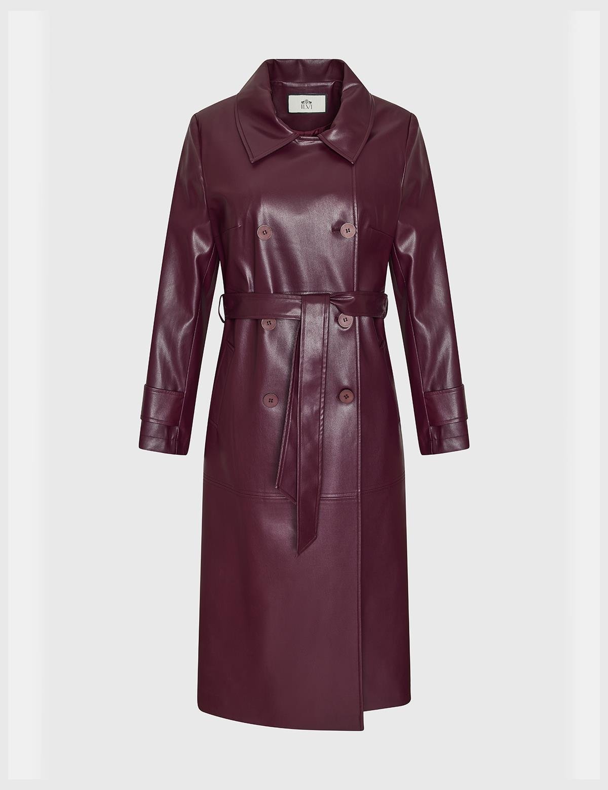 Vania Burgundy Women's Trench Coat