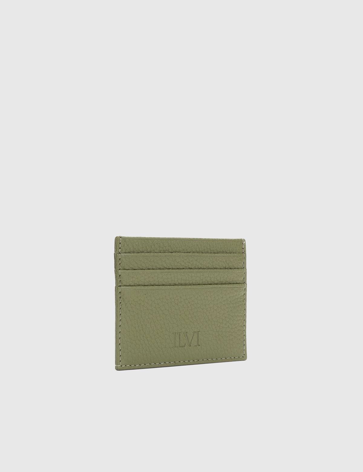 Varanasi Khaki Floater Leather Unisex Card Holder