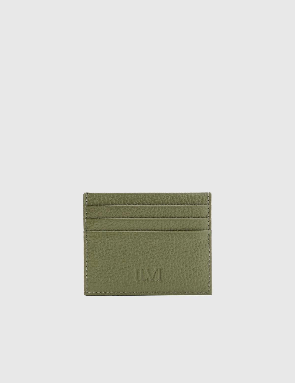 Varanasi Khaki Floater Leather Unisex Card Holder