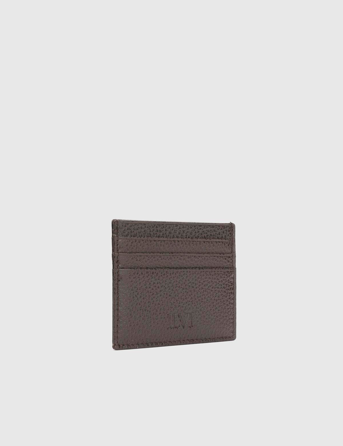 Varanasi Brown Floater Leather Unisex Card Holder