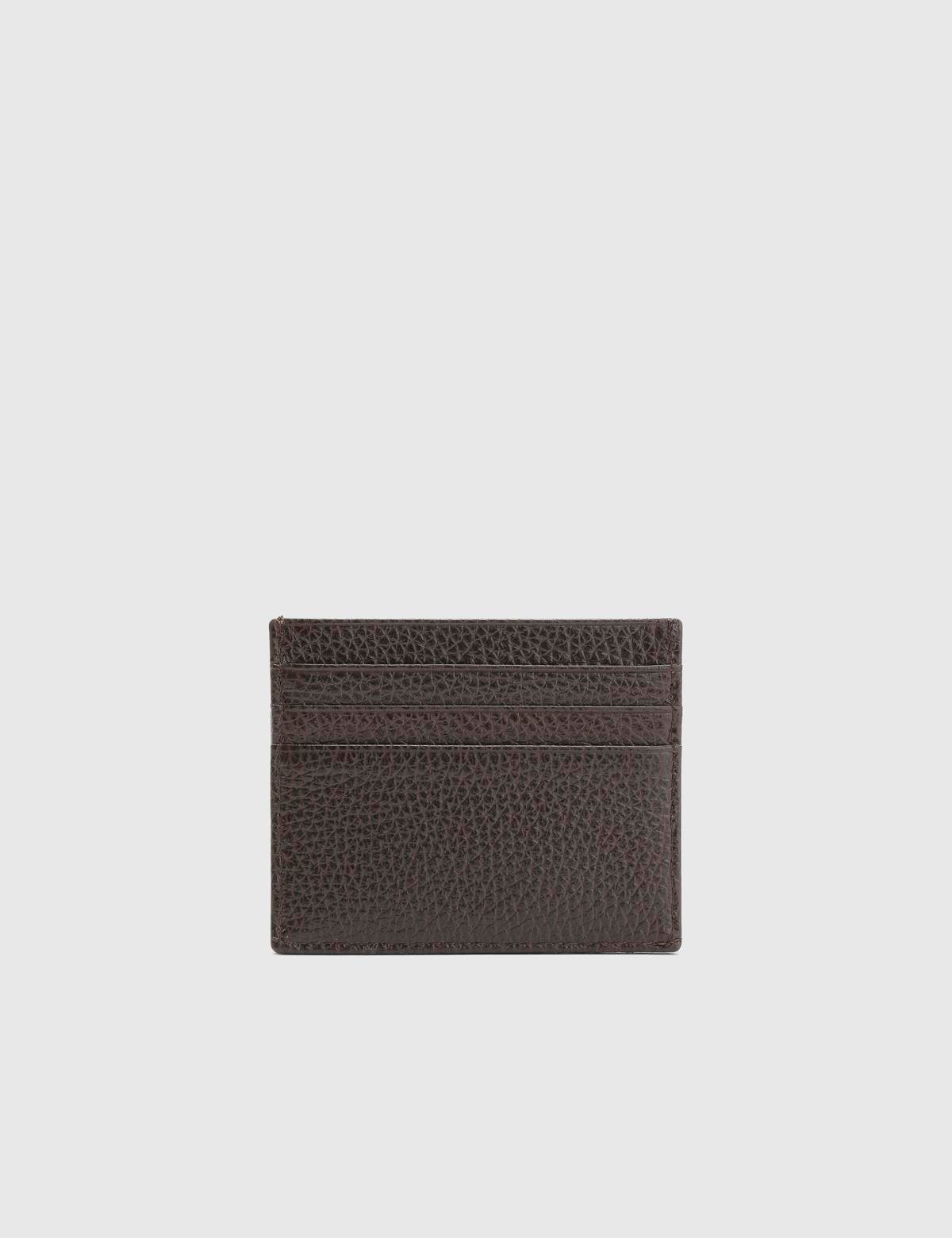 Varanasi Brown Floater Leather Unisex Card Holder