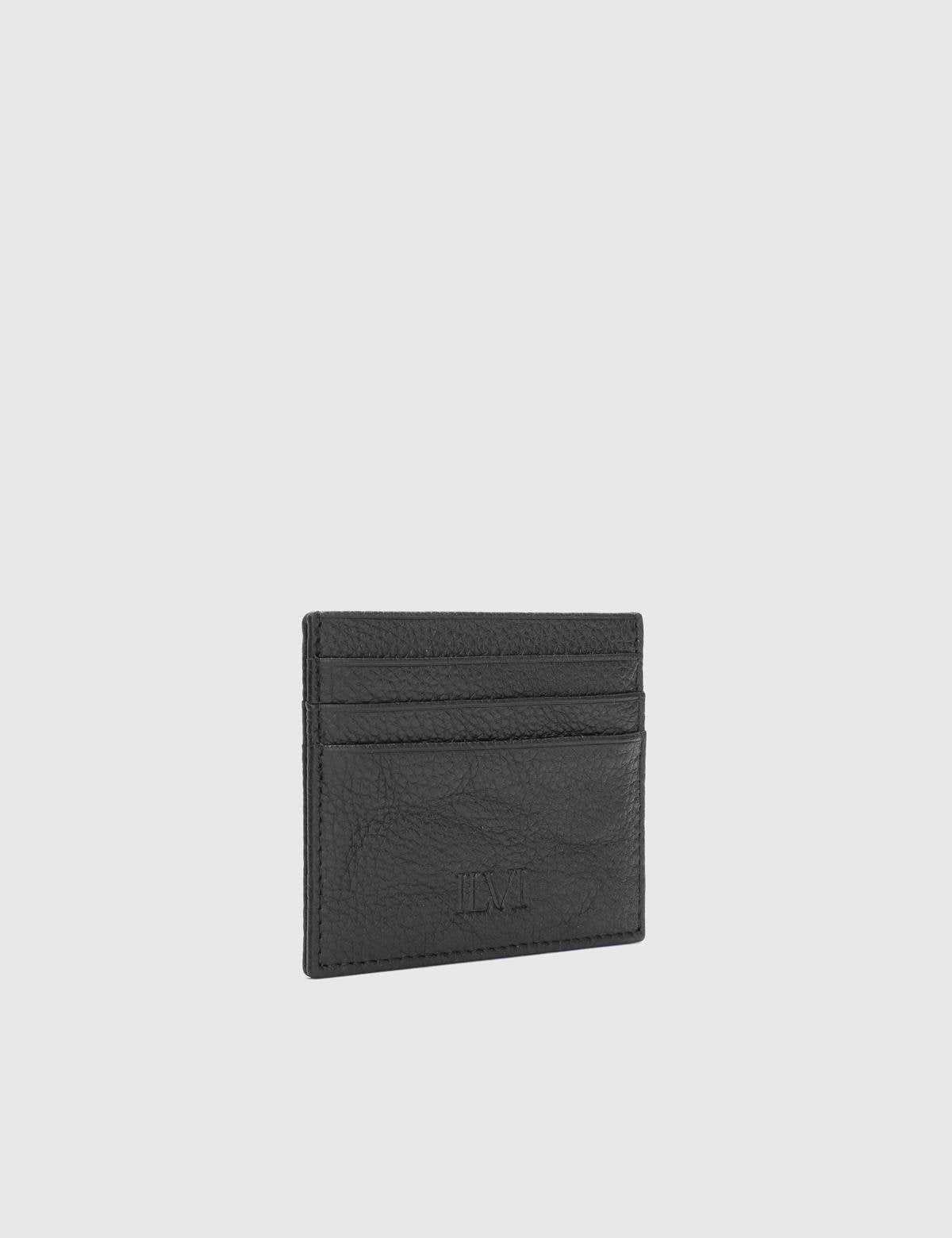 Varanasi Black Floater Leather Unisex Card Holder