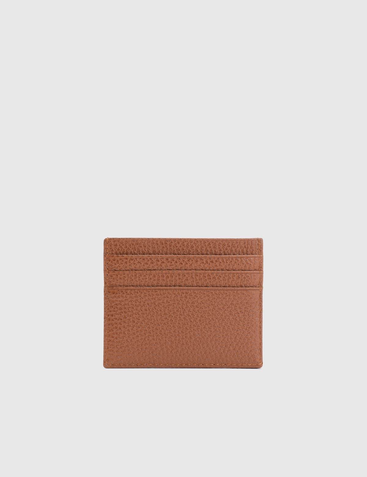 Varanasi Saddle Brown Floater Leather Unisex Card Holder