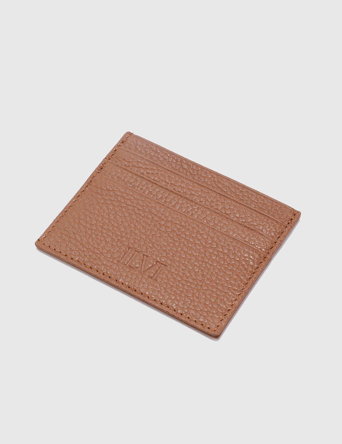 Varanasi Saddle Brown Floater Leather Unisex Card Holder
