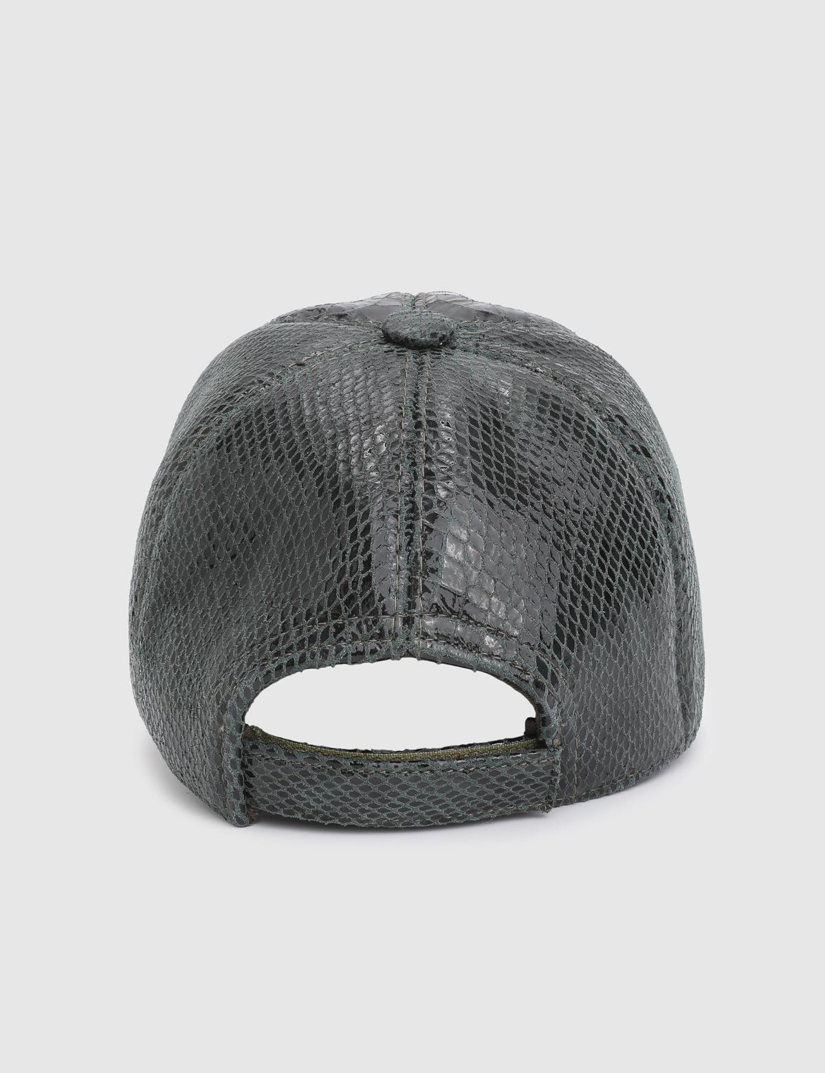 Vero Green Unisex Snake Leather Cap