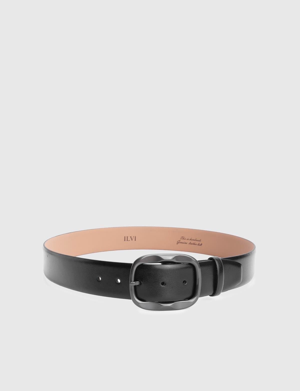 Verton Black Leather Men's Belt