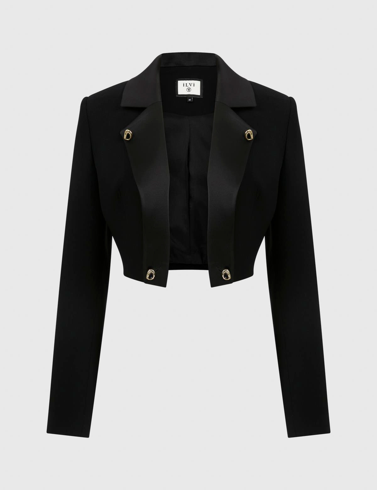 Vian Black Women's Crop Jacket