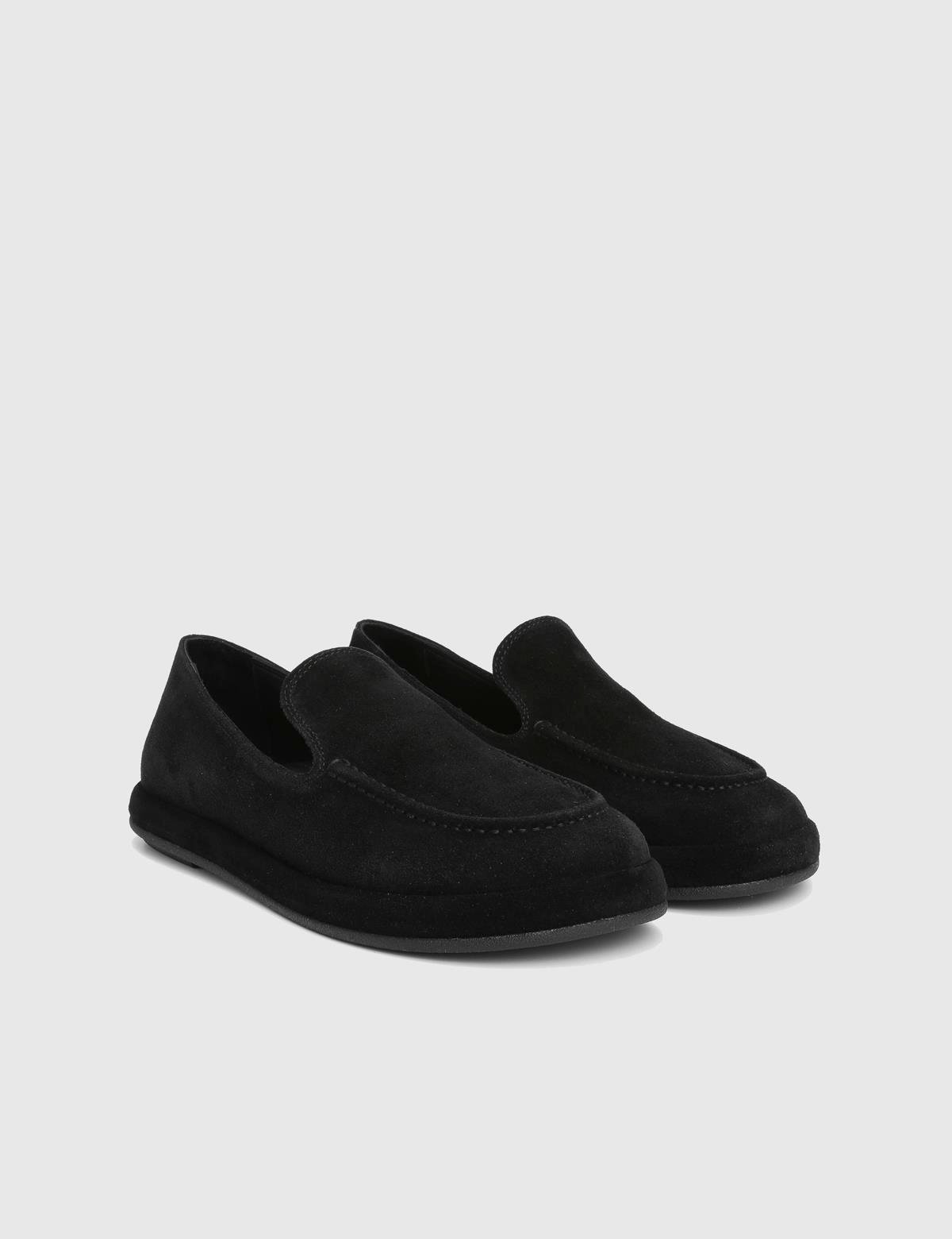 Vili Black Suede Leather Women's Loafer