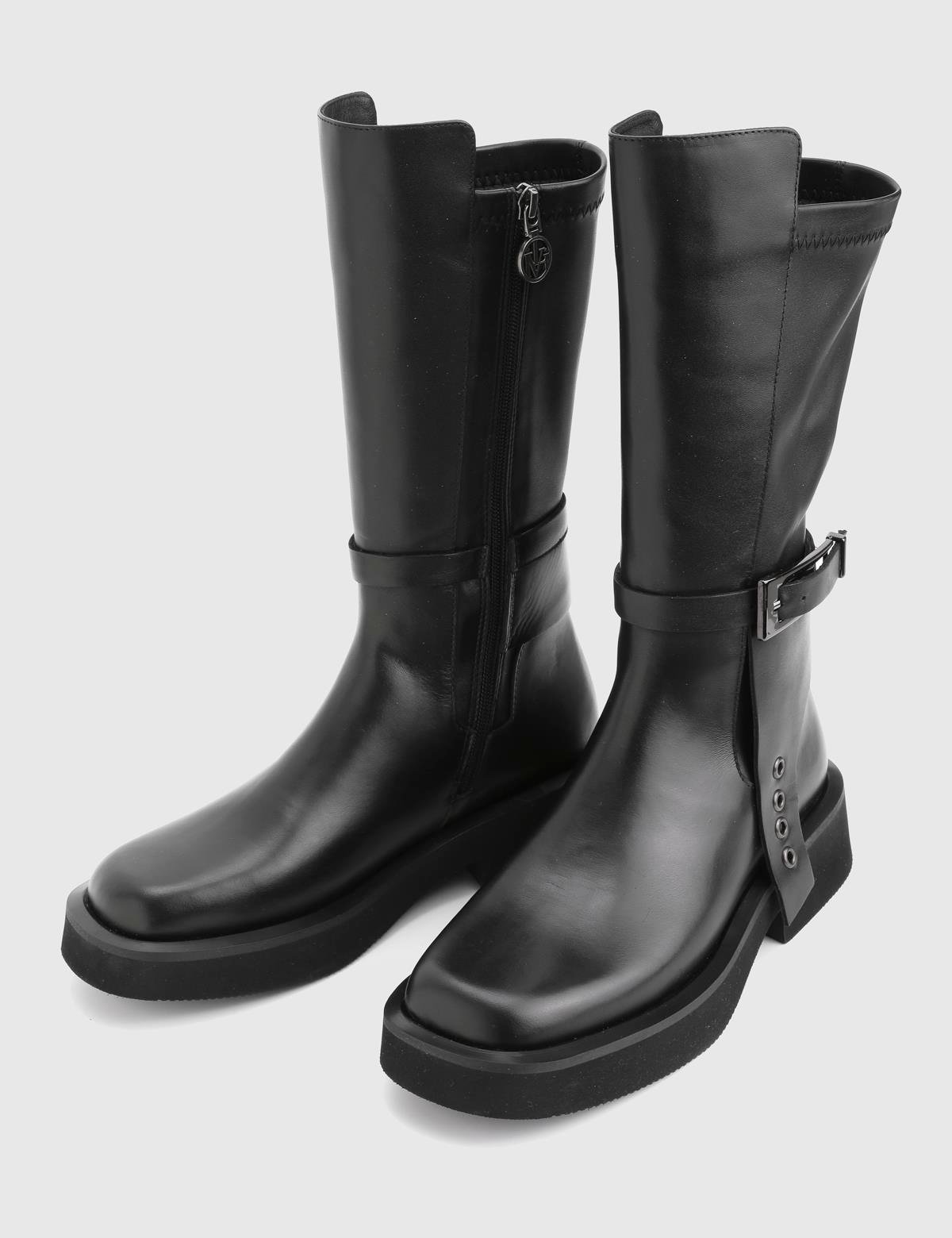 Vlad Black Leather Women's Boot