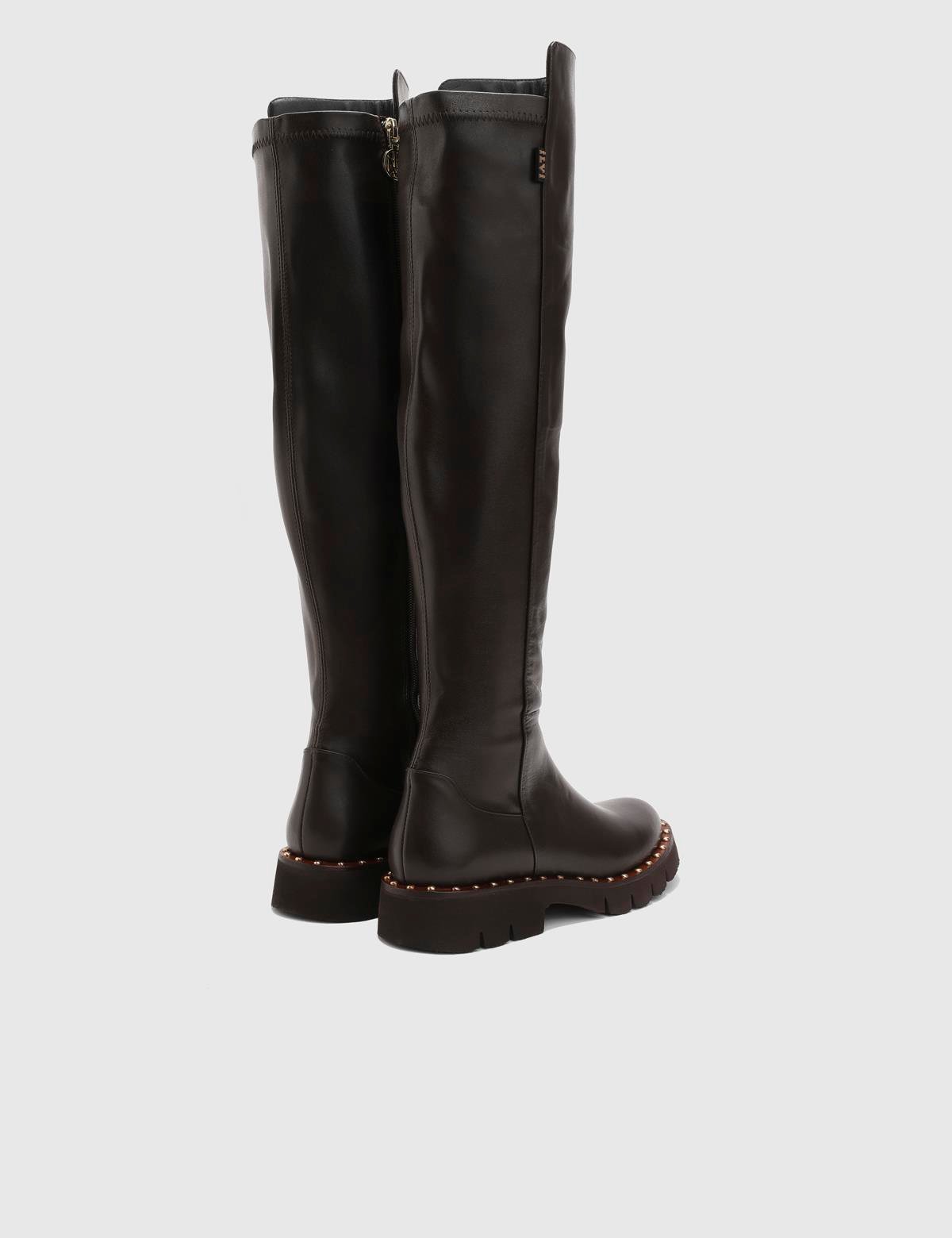Vorbessa Brown Leather Women's High Boot