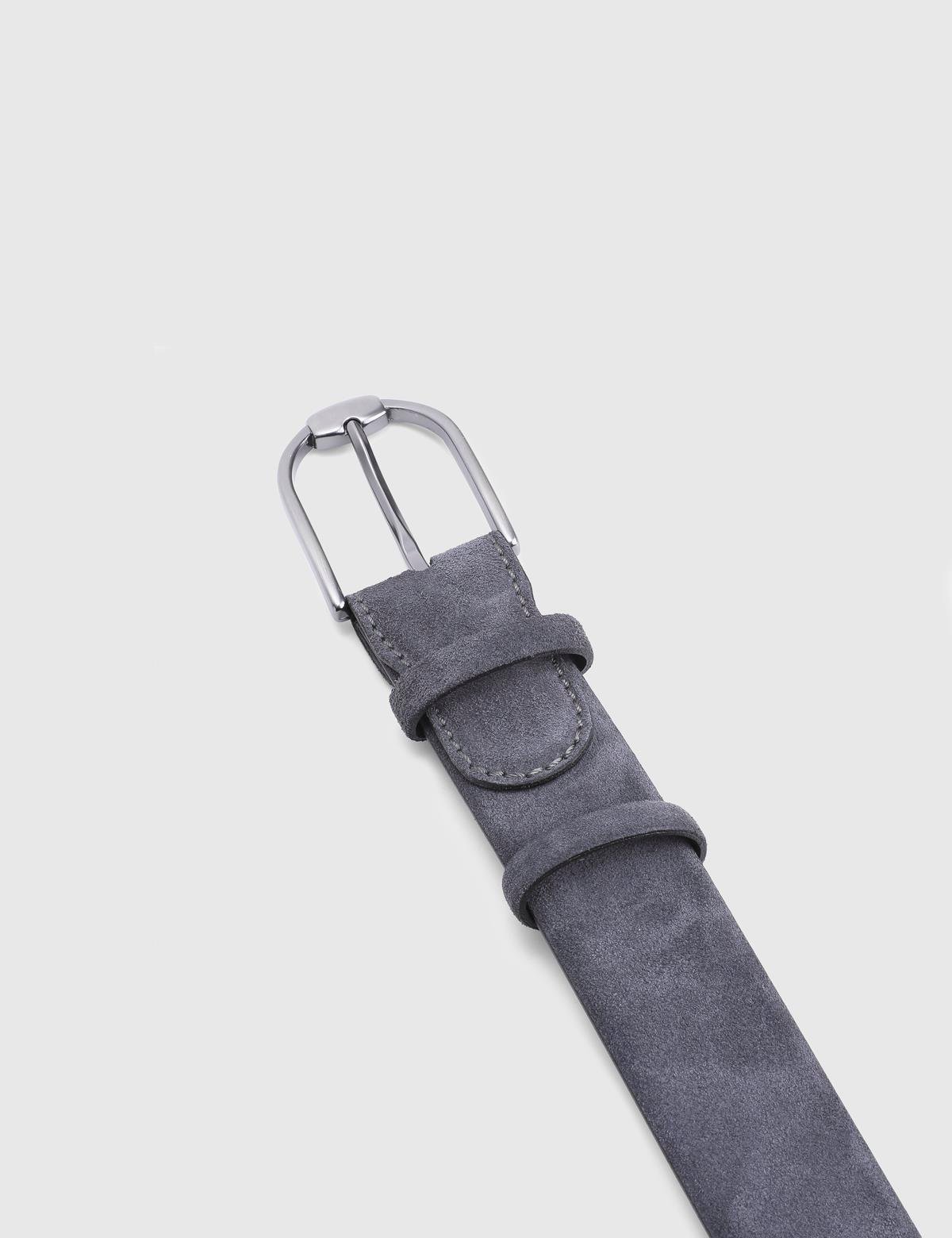 Warren Grey Suede Leather Men's Belt