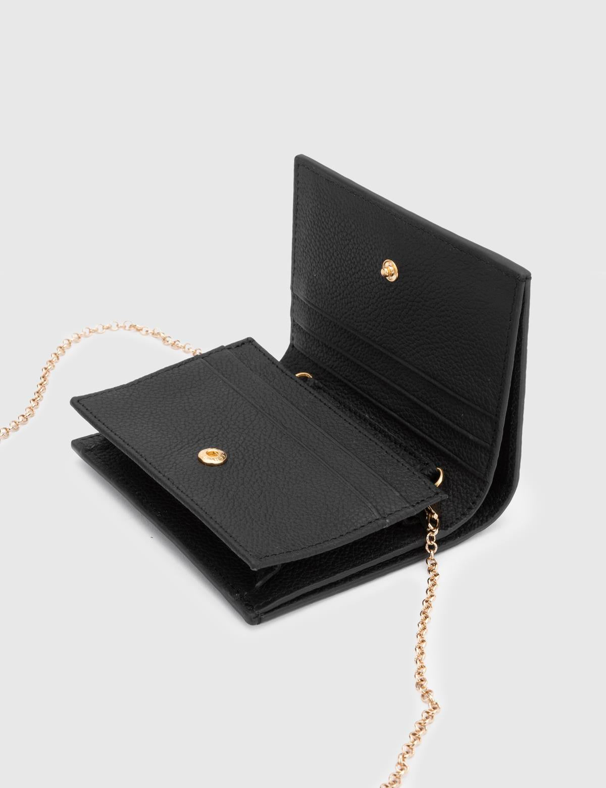 Watts Black Leather-Fabric Women's Wallet