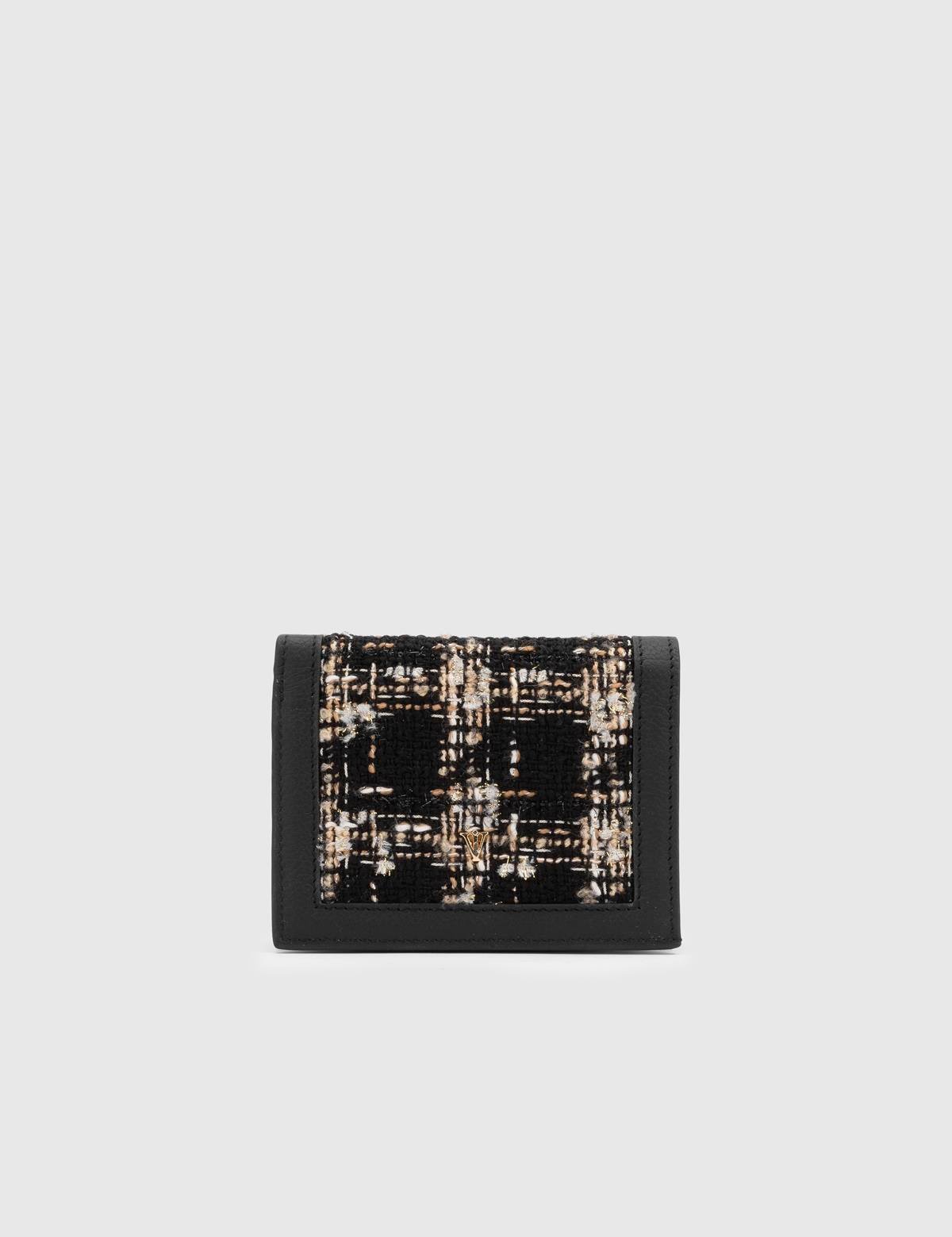 Watts Black Leather-Fabric Women's Wallet