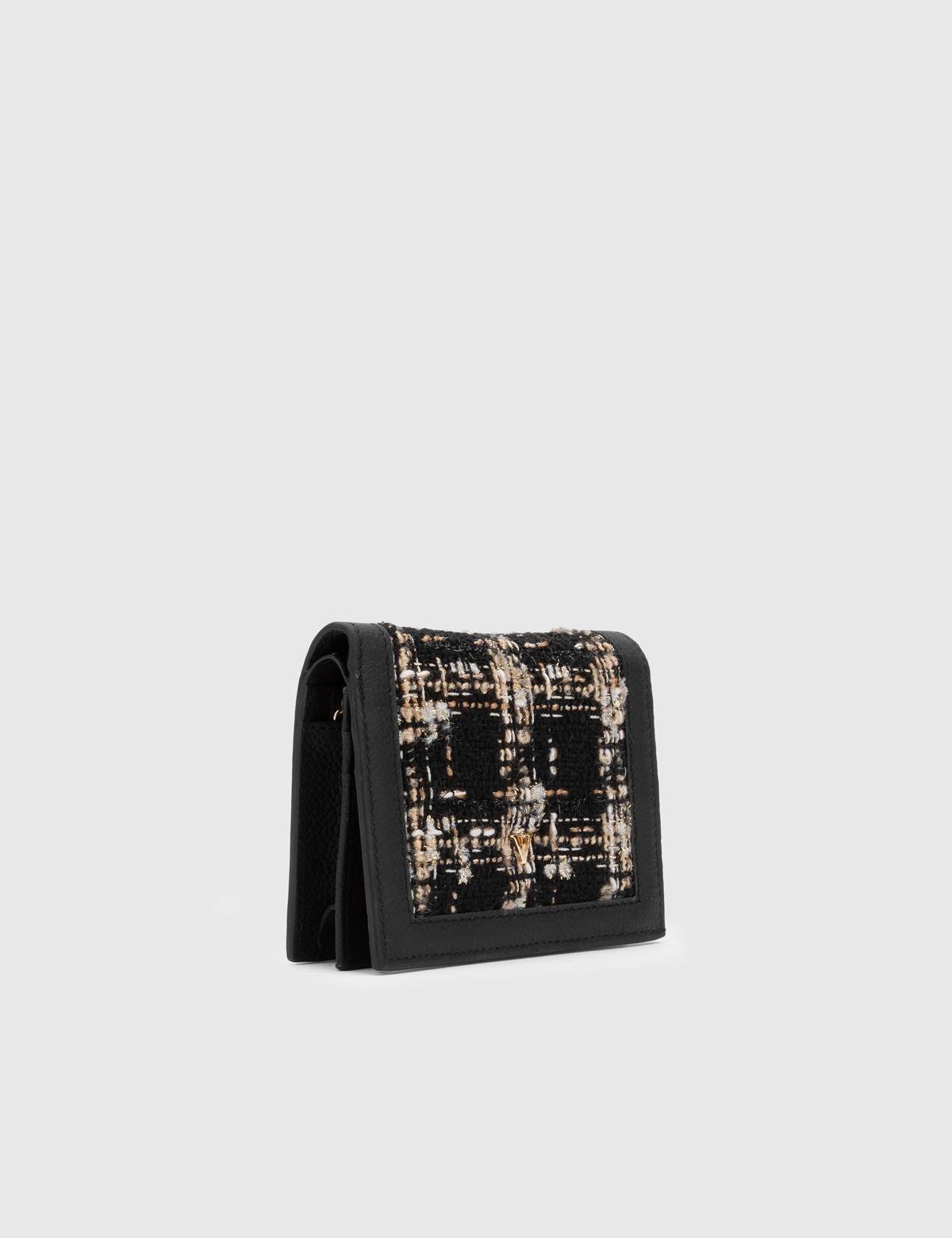 Watts Black Leather-Fabric Women's Wallet