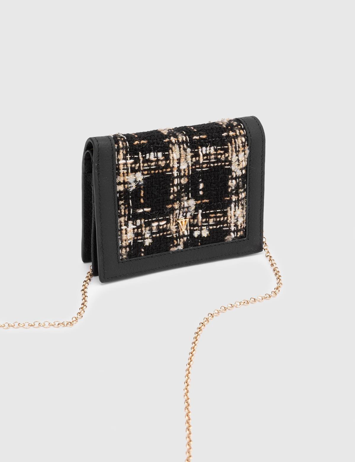 Watts Black Leather-Fabric Women's Wallet