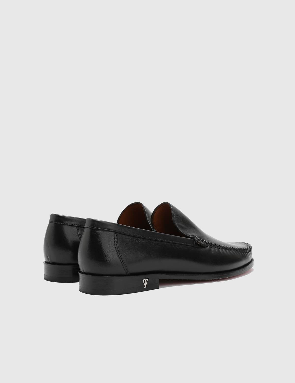 Welmer Black Leather Men's Loafer