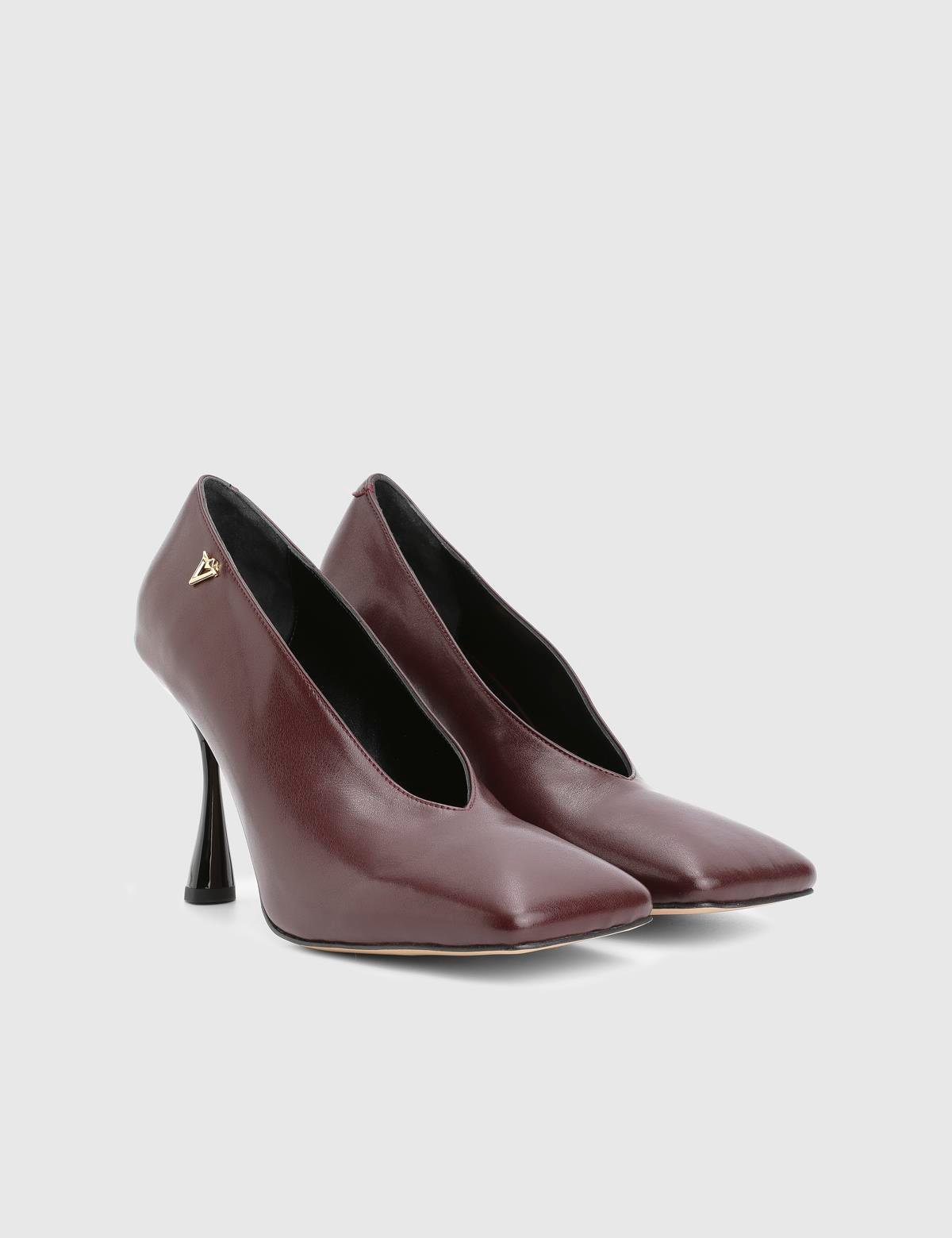 Wine Burgundy Leather Women's Pump