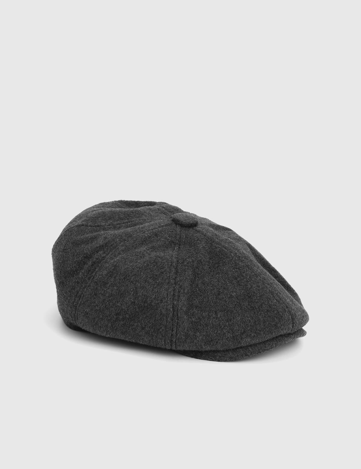 Wolter Black Men's Fabric Flat Cap