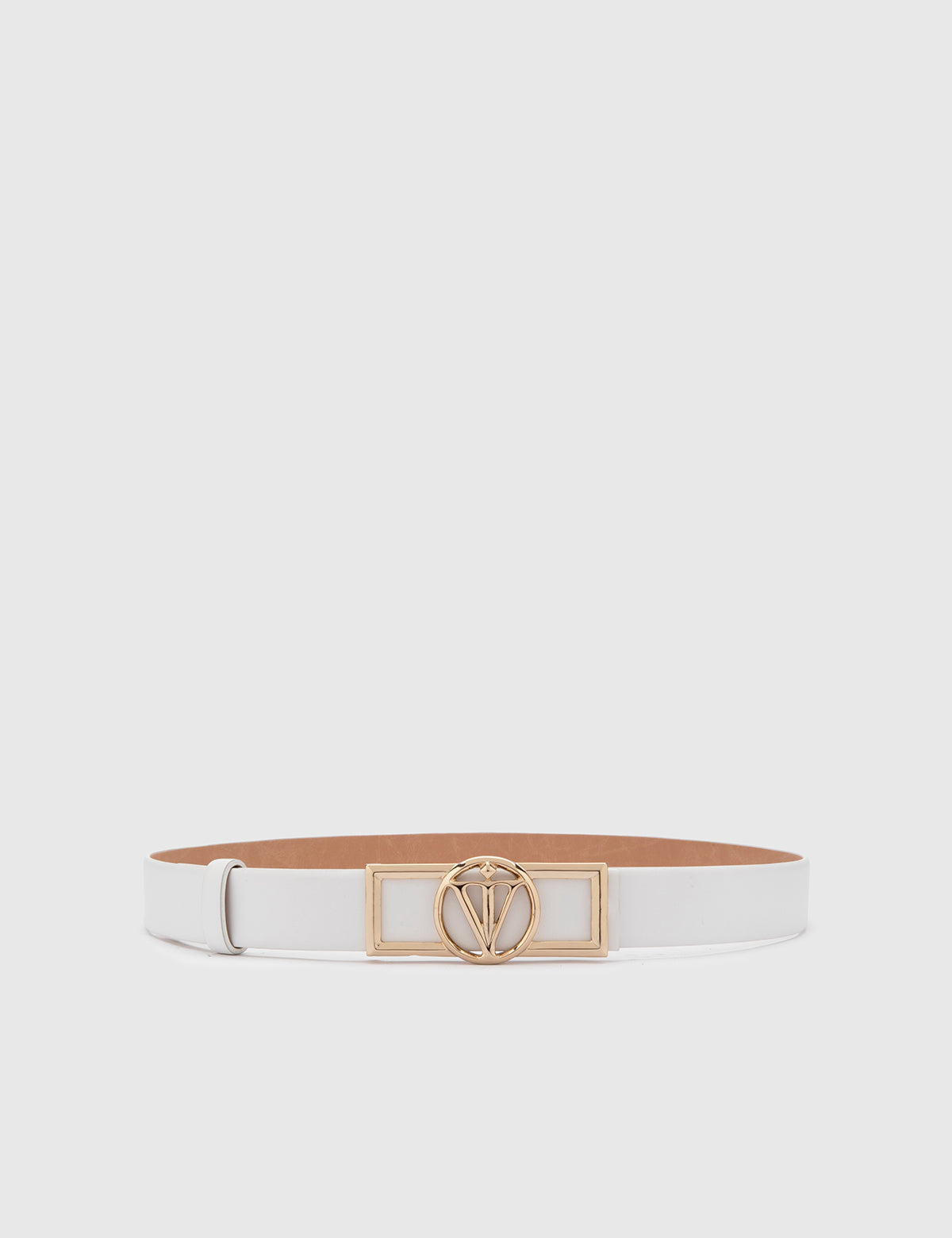 Agathe White Leather Women's Belt