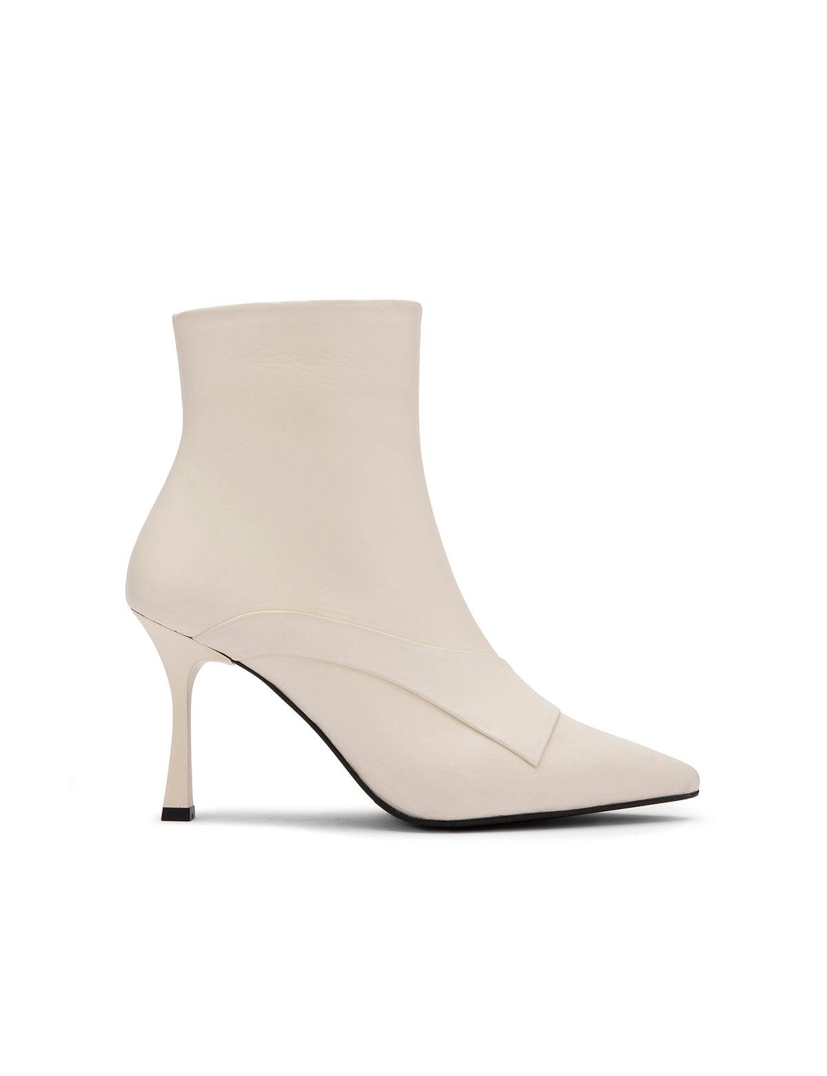 Antti Damen-Stiefel mit Absatz aus cremefarbenem Leder