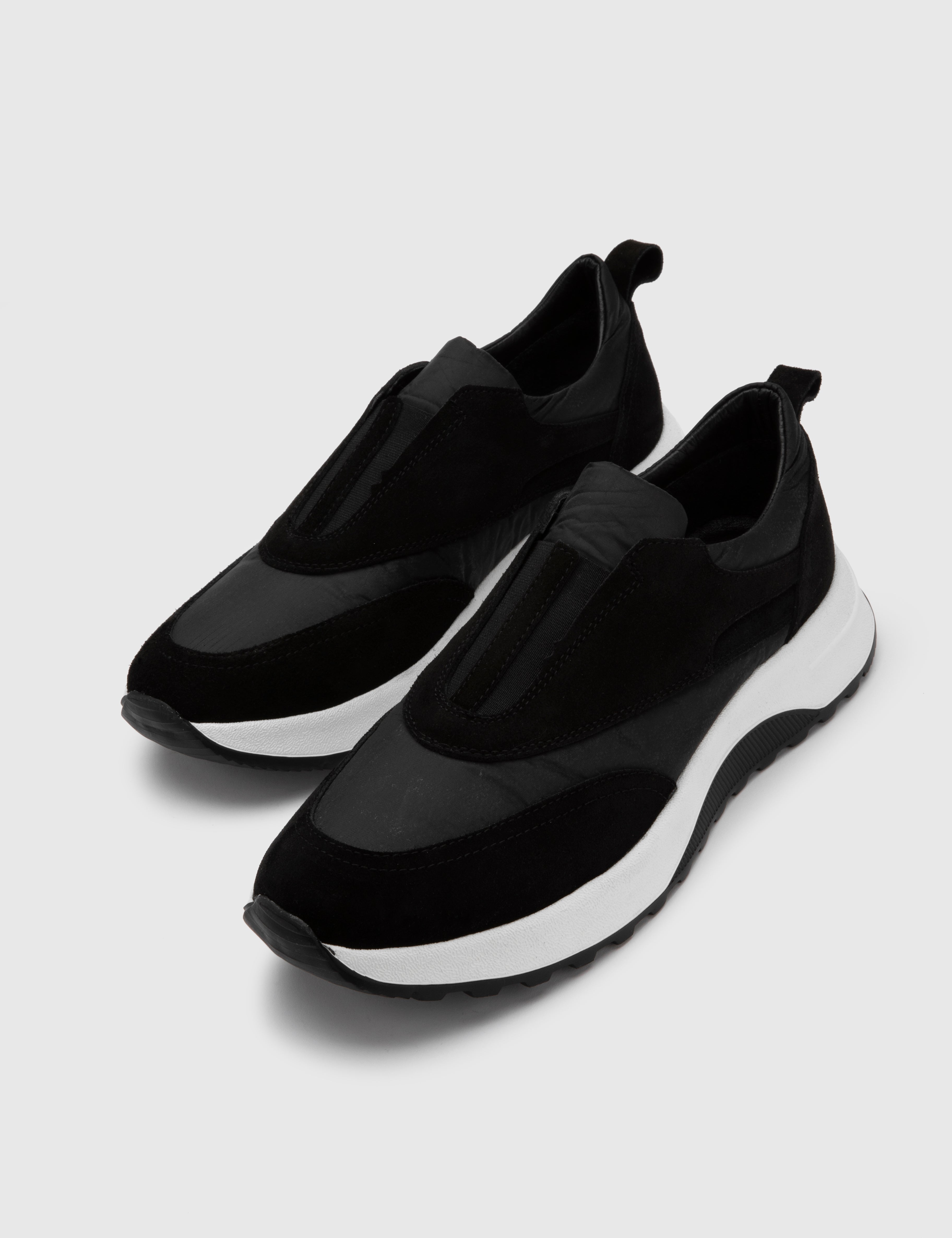 Baar Black Suede Leather-Fabric Men's Sneaker