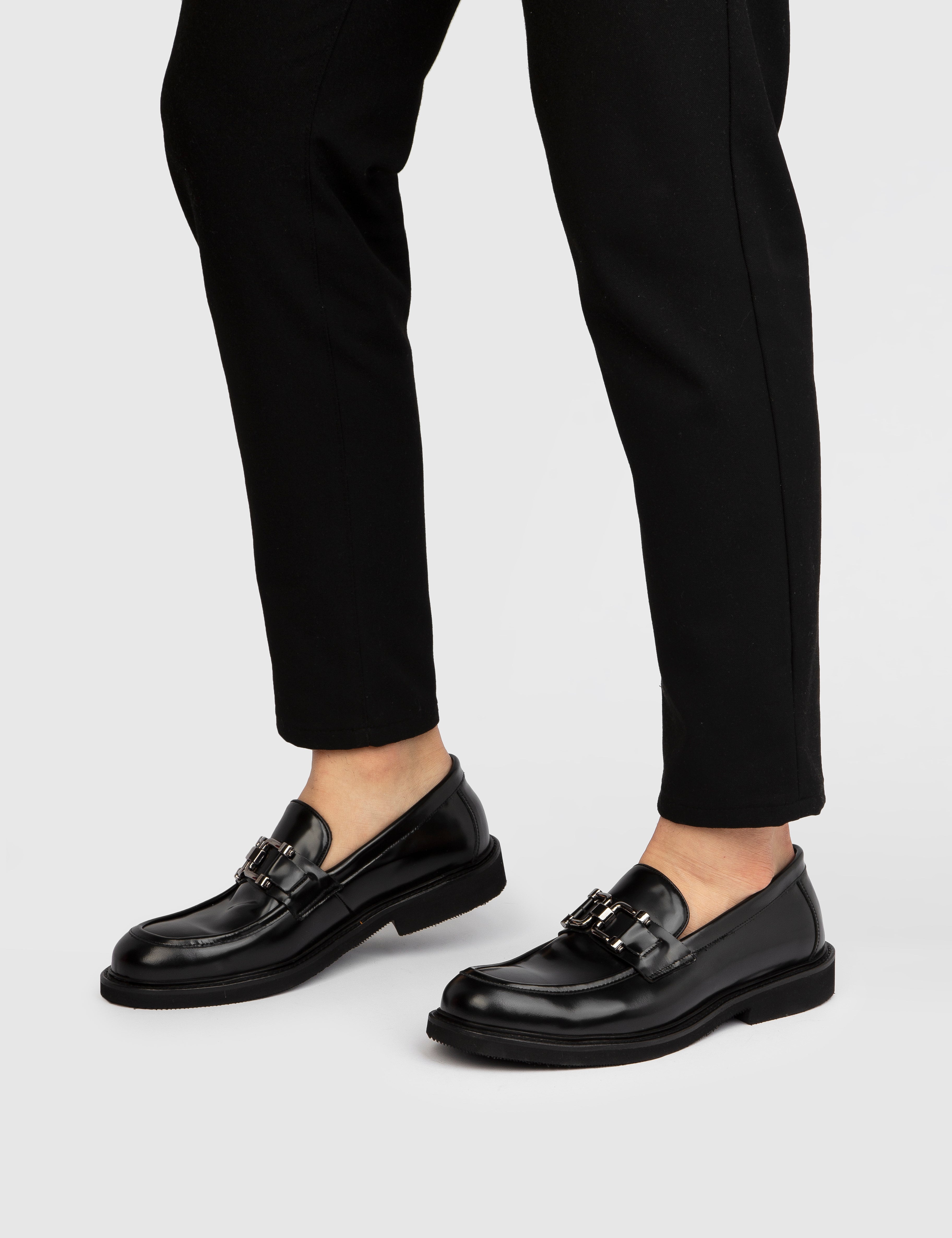 Borska Black Florentic Leather Men's Daily Shoe