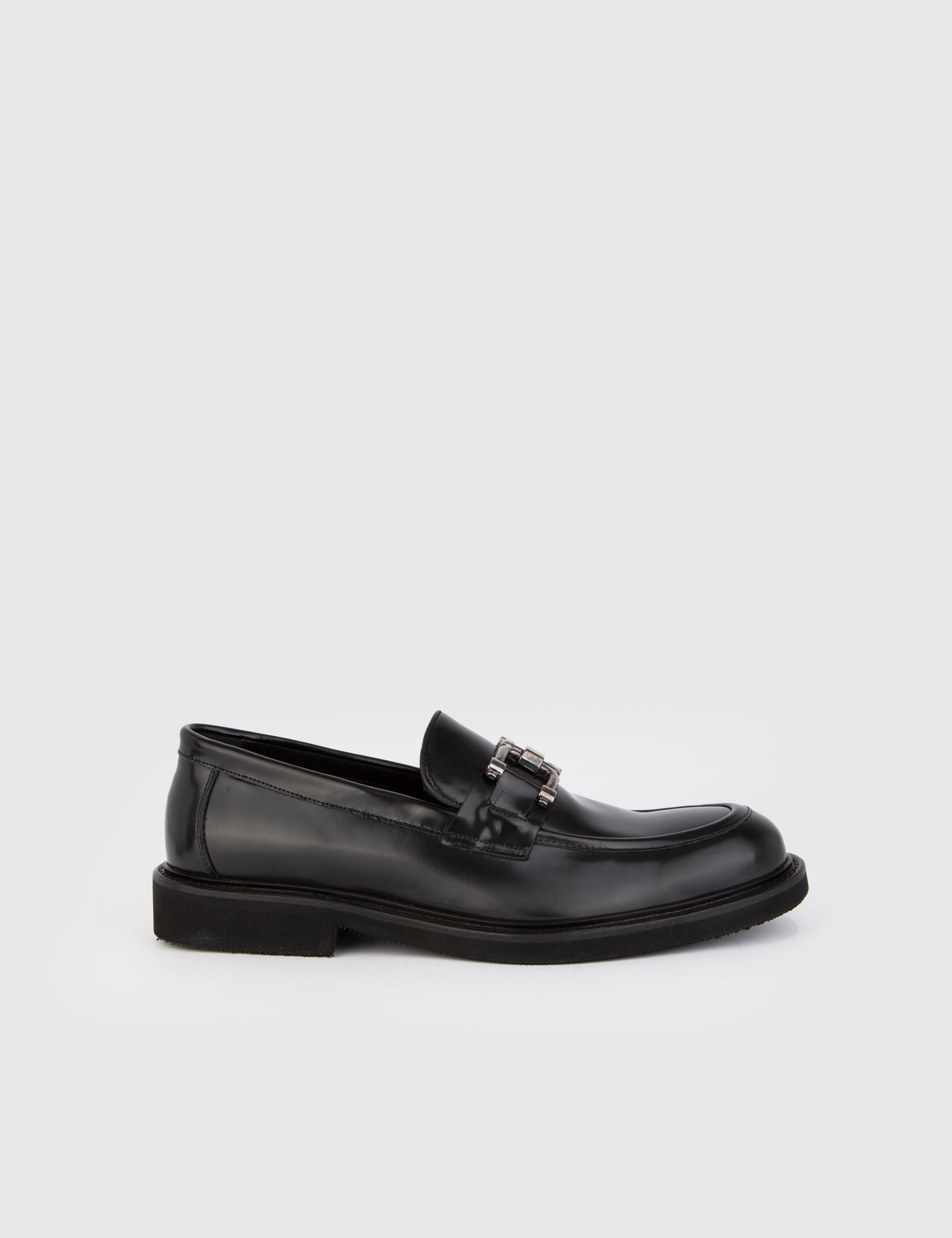 Borska Black Florentic Leather Men's Daily Shoe