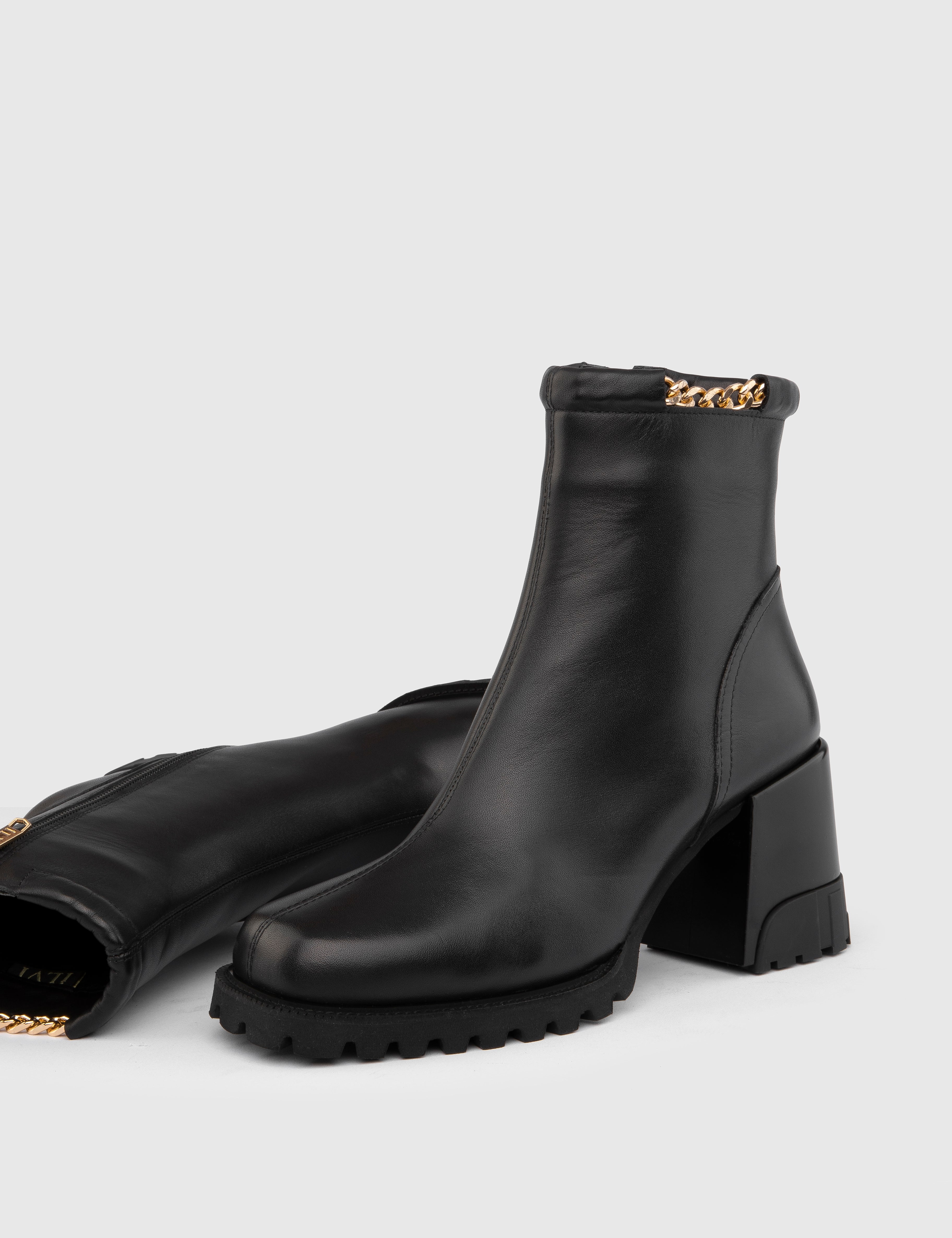 Harder Black Leather Women's Heeled Boot