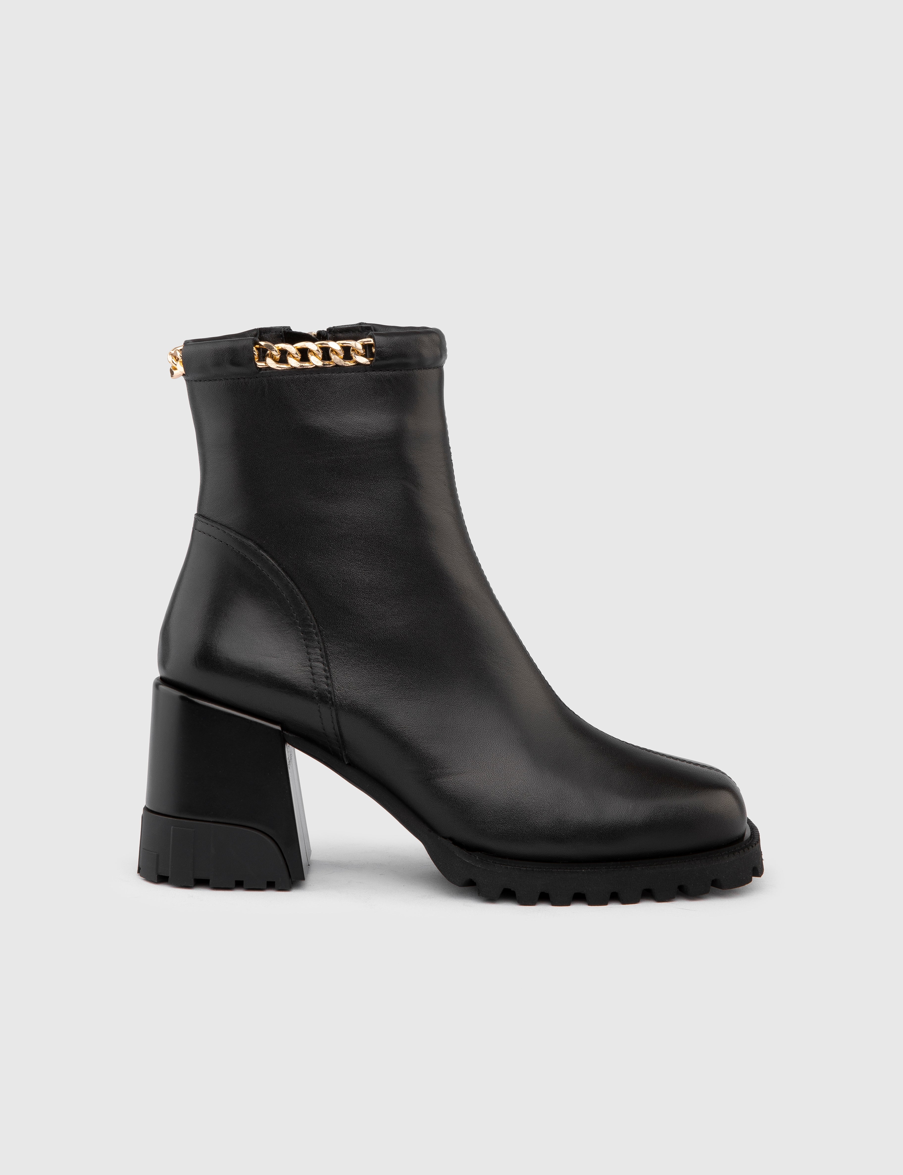 Harder Black Leather Women's Heeled Boot
