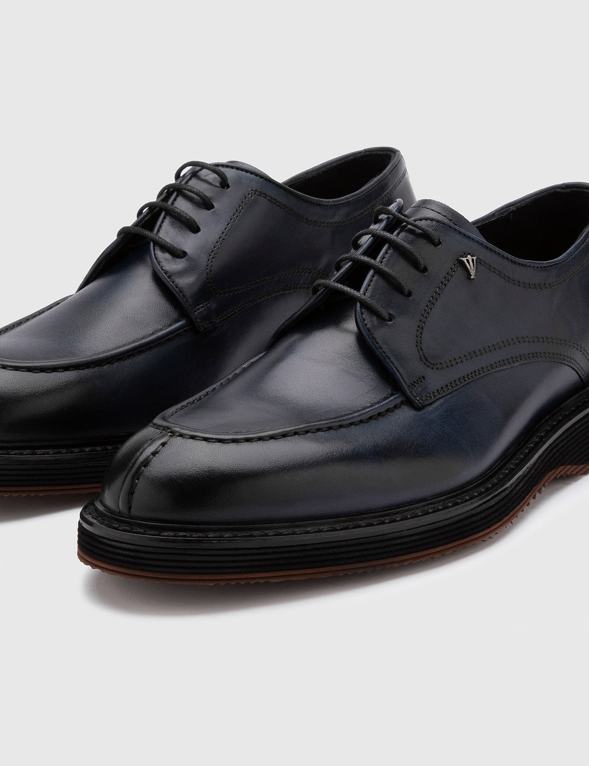 Hatia Navy Blue Leather Men's Daily Shoe