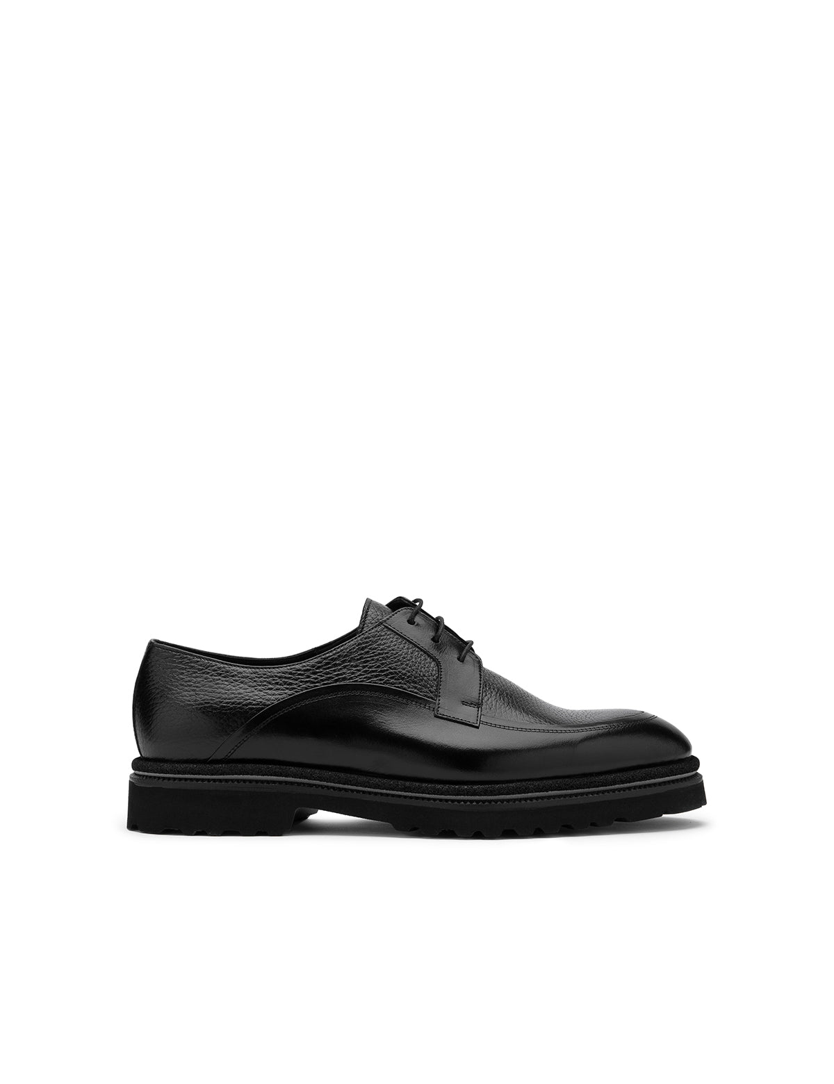 Jadira Black Buffalo-Black Deer Leather Men's Daily Shoe