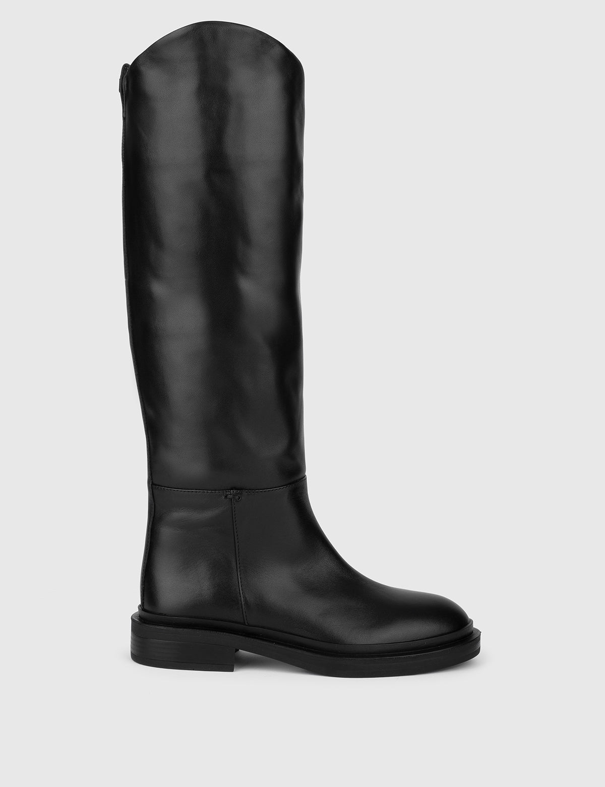Hoher Damenstiefel Lukia aus schwarzem Leder