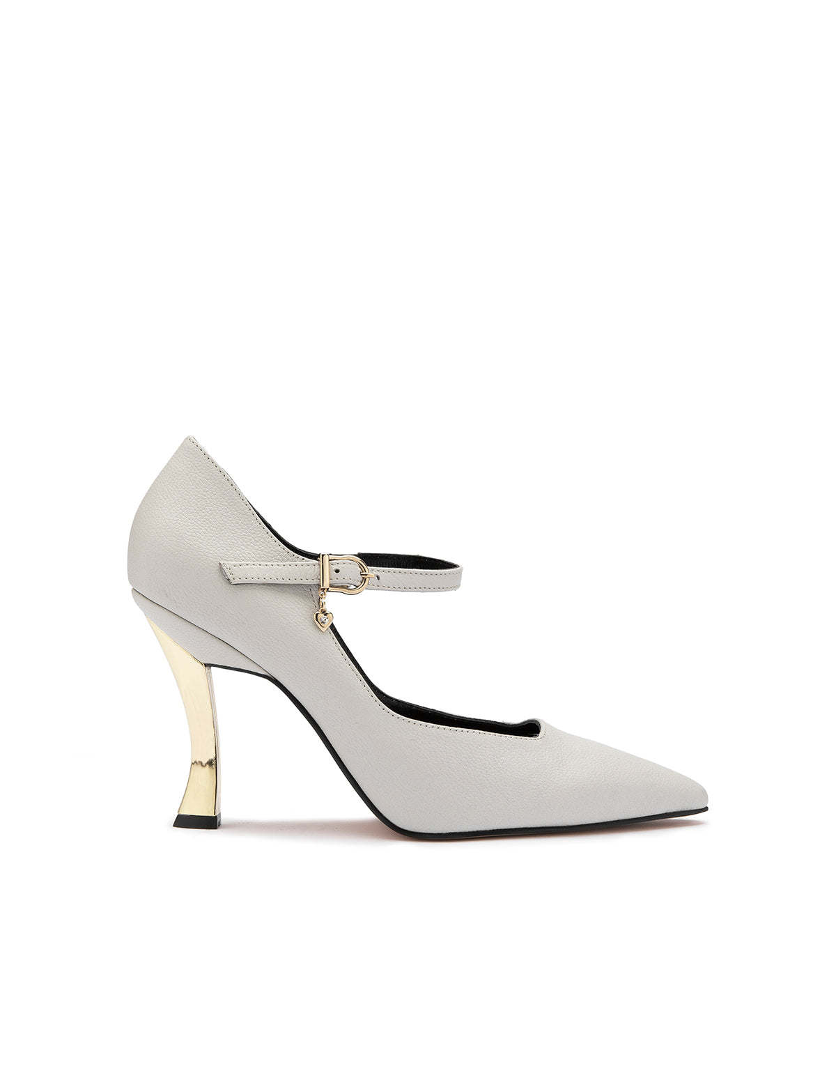 Luus Graue Floater-Leder-Damenpumps