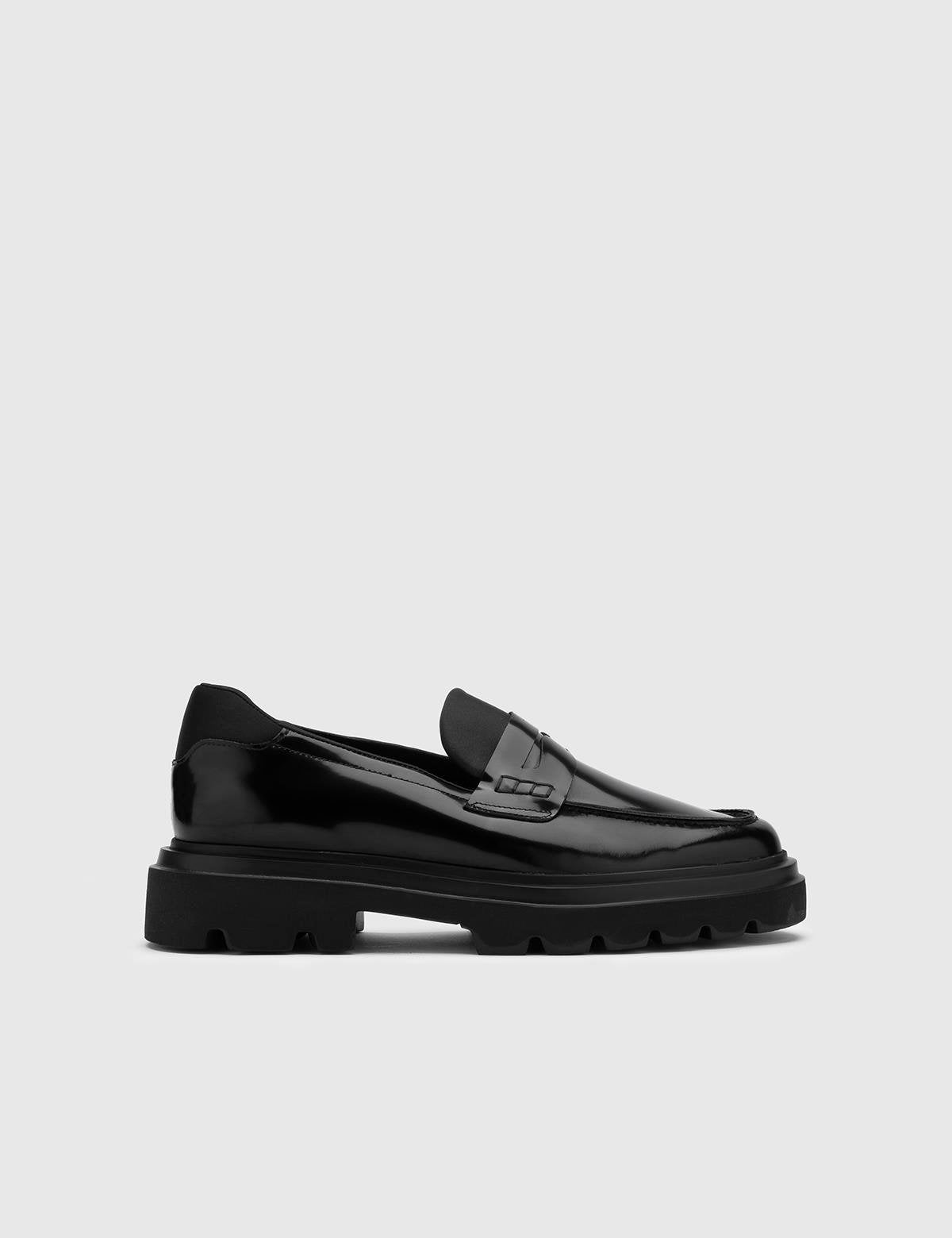Taika Schwarzer Florentic Stretch-Leder-Herren-Tagesschuh