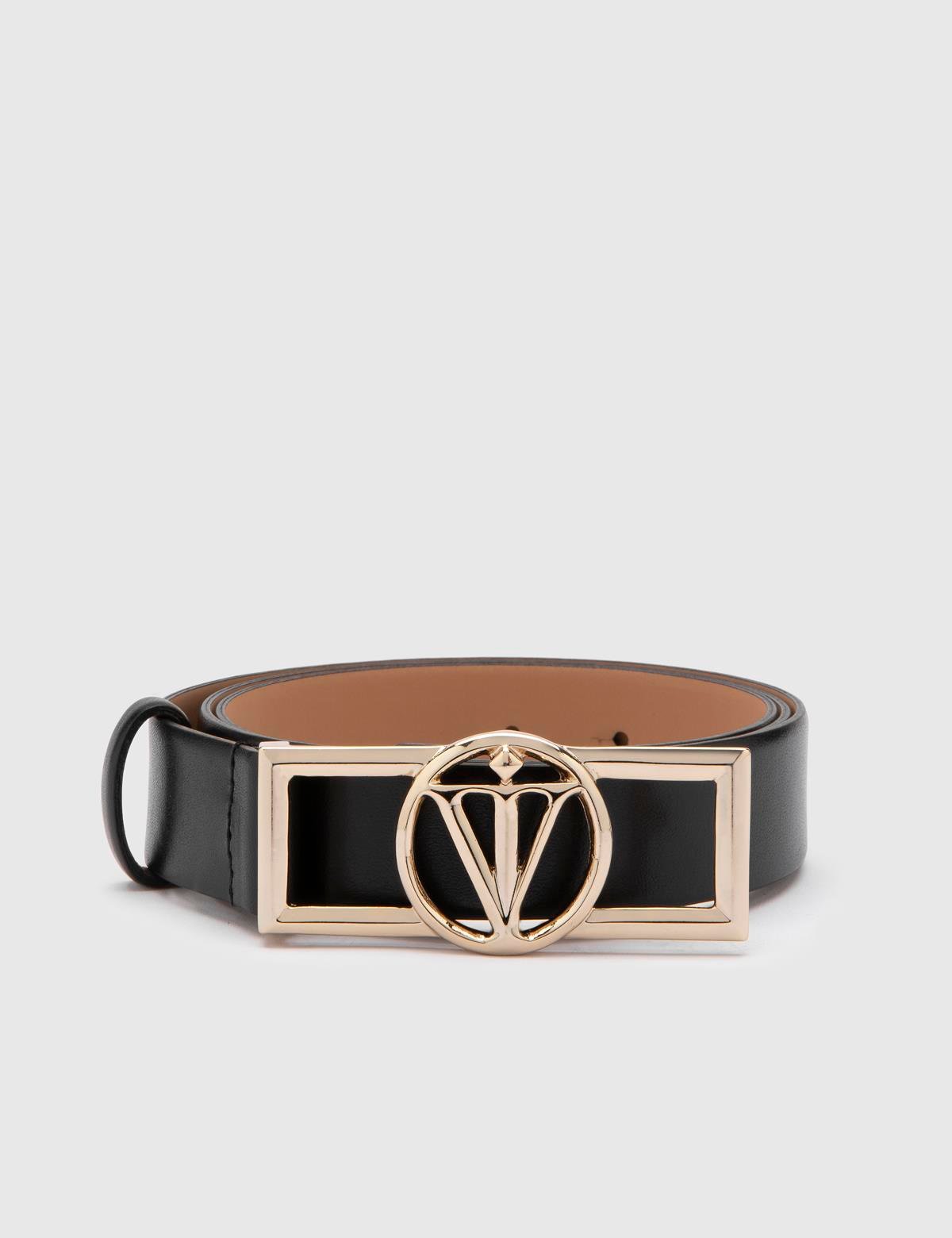 Agathe Black Leather Women's Belt